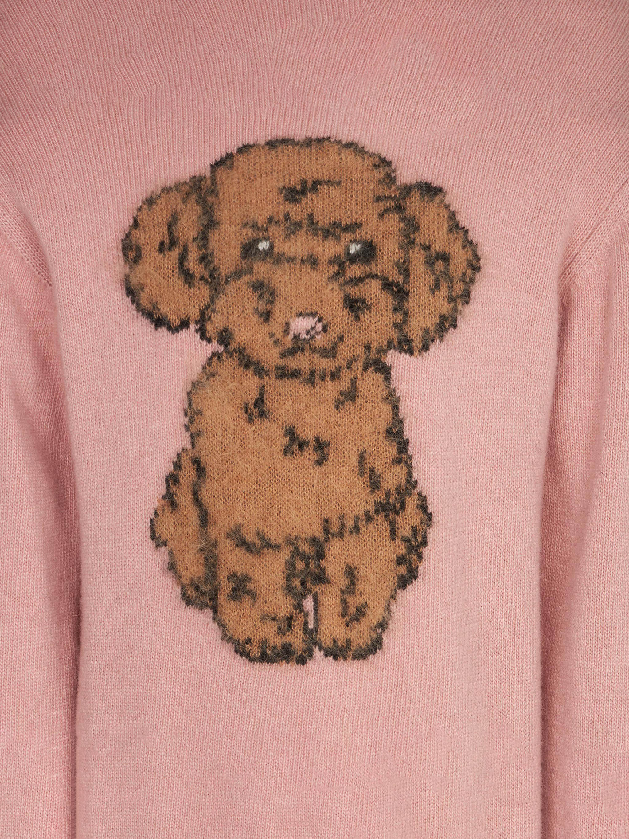 mc2-saint-barth-maglione-da-bambina-girocollo-jacquard-cane-in-misto-cashmere-ro image 3