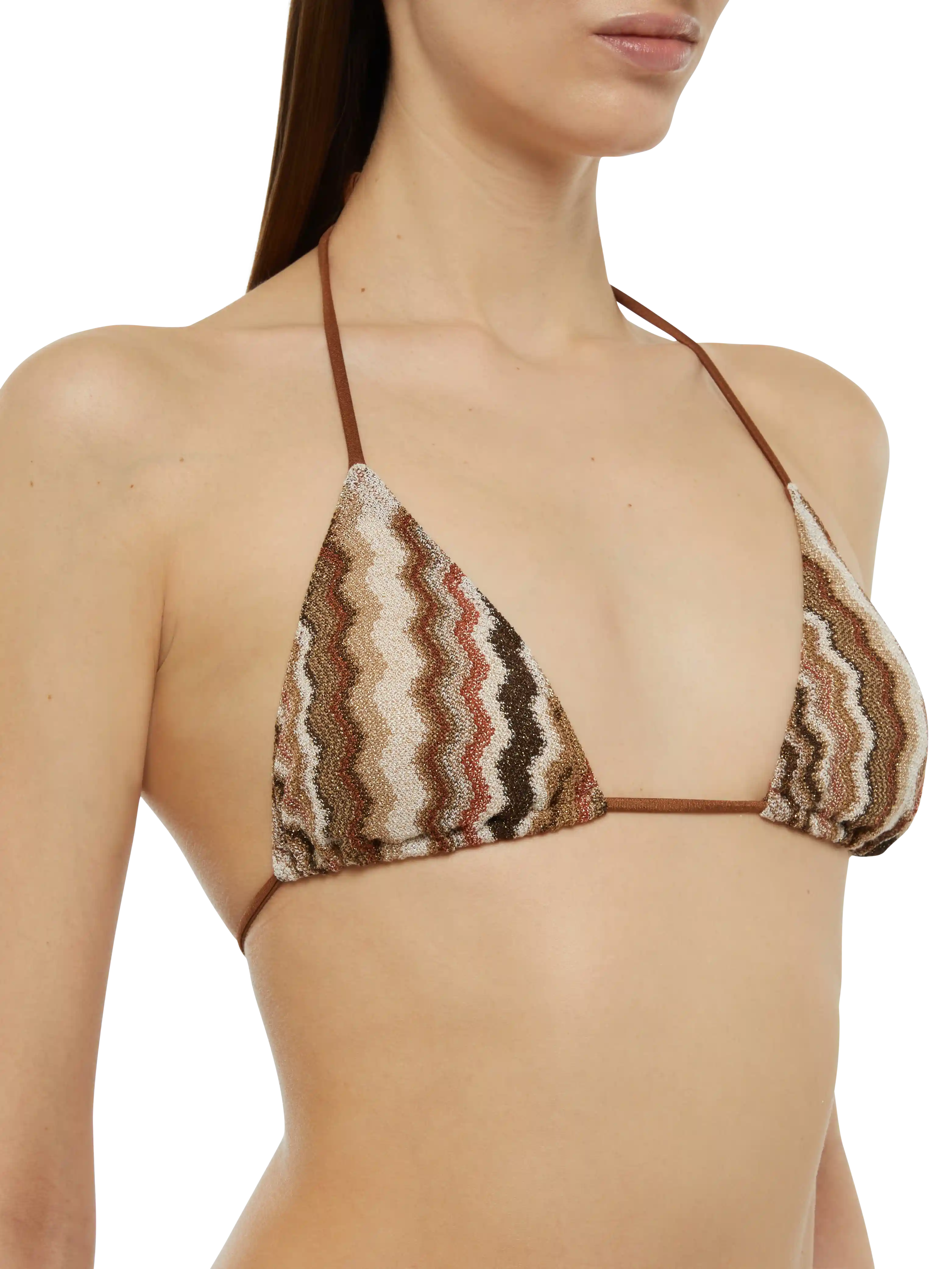 mc2-saint-barth-leah-top-a-triangolo-raschel-motivo-chevron-marrone image 3