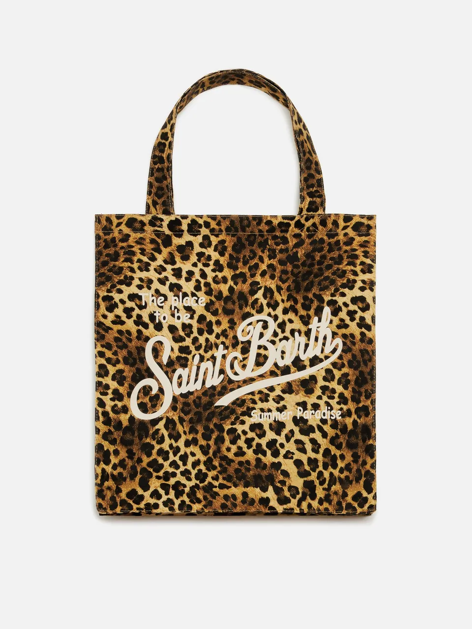 mc2-saint-barth-borsa-essential-cotone-animalier-marrone-logo-saint-barth image 1