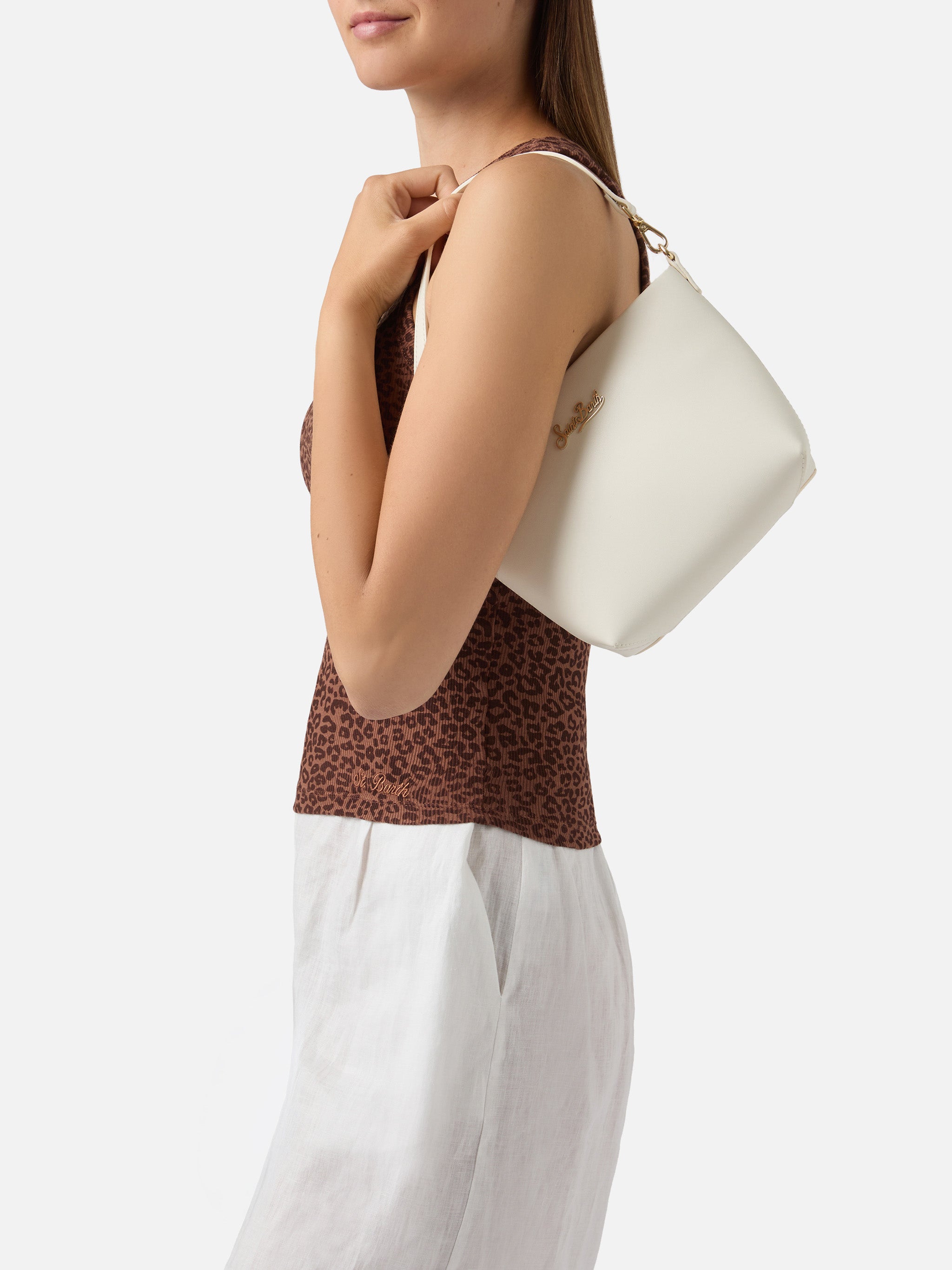 mc2-saint-barth-aline-borsa-a-spalla-in-pelle-bianca-con-placchetta-logo image 2