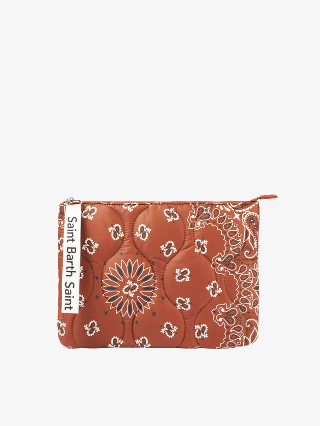 mc2-saint-barth-pochette-imbottita-puf0003-stampa-bandana-marrone-24x30-cm image 1