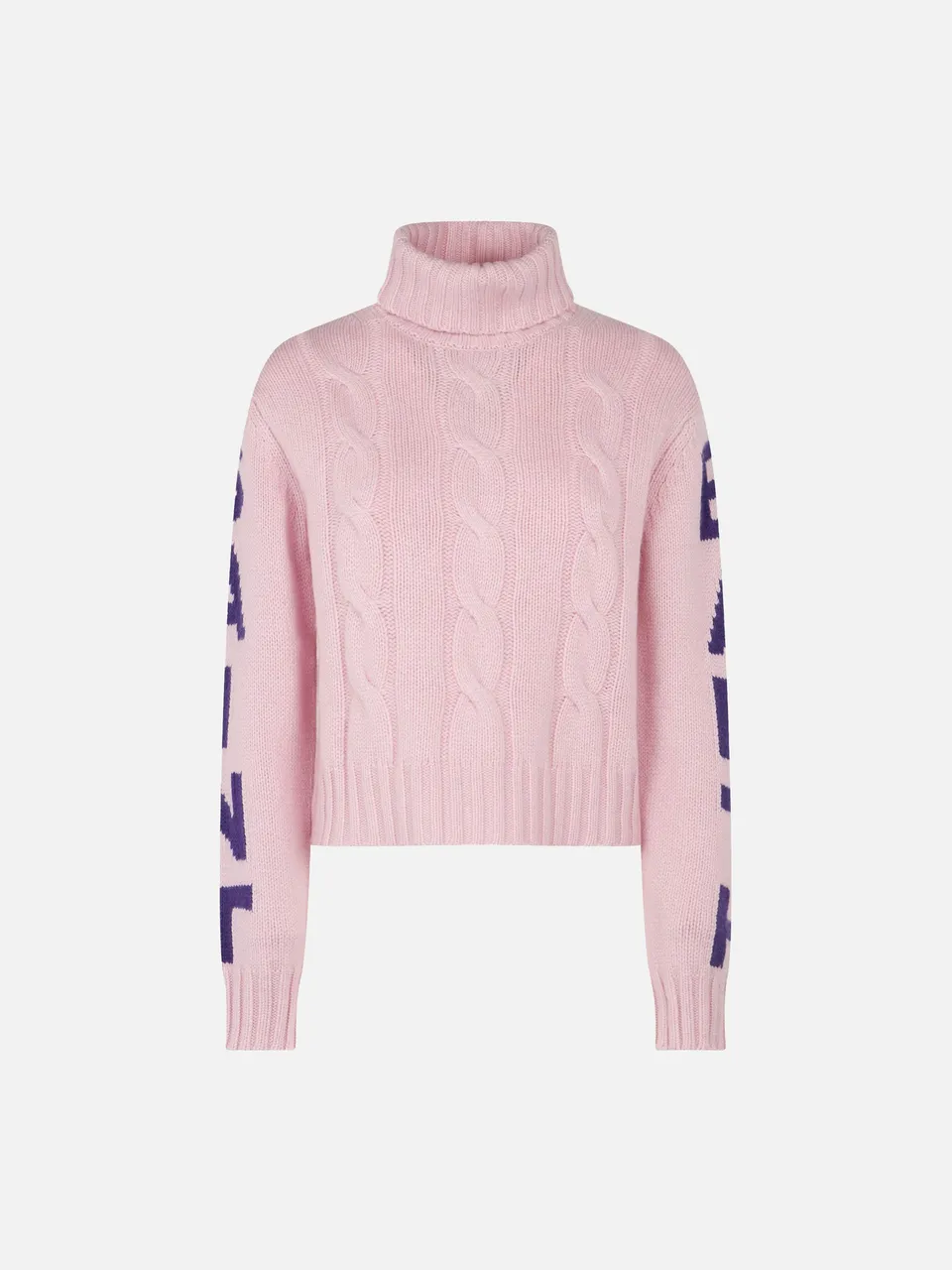mc2-saint-barth-dolcevita-adler-jr-bambina-rosa-in-lana-e-cashmere-trecce image 1