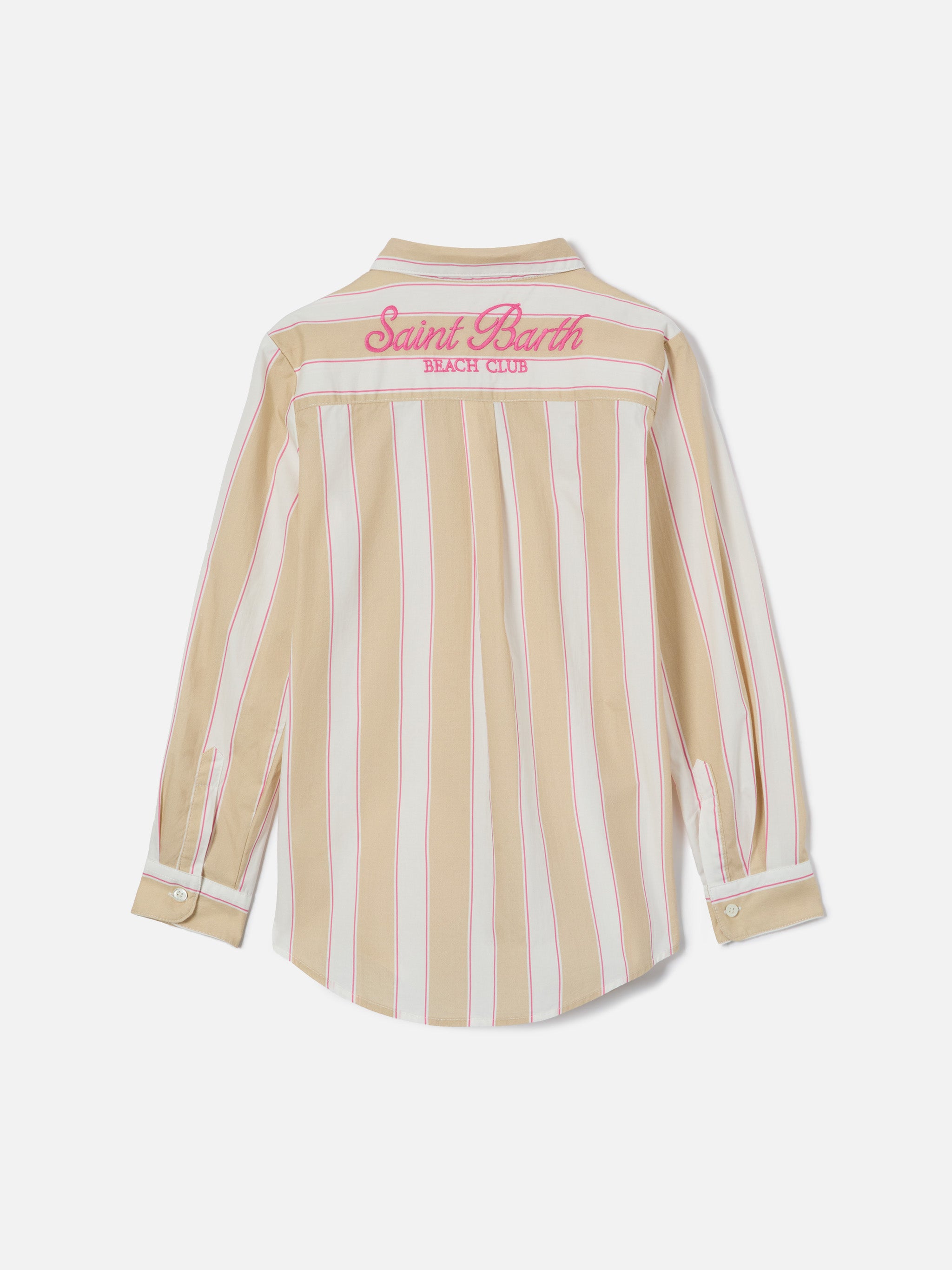 mc2-saint-barth-mini-brigitte-camicia-bambina-cotone-rigata-beige-bianco-rosa image 1