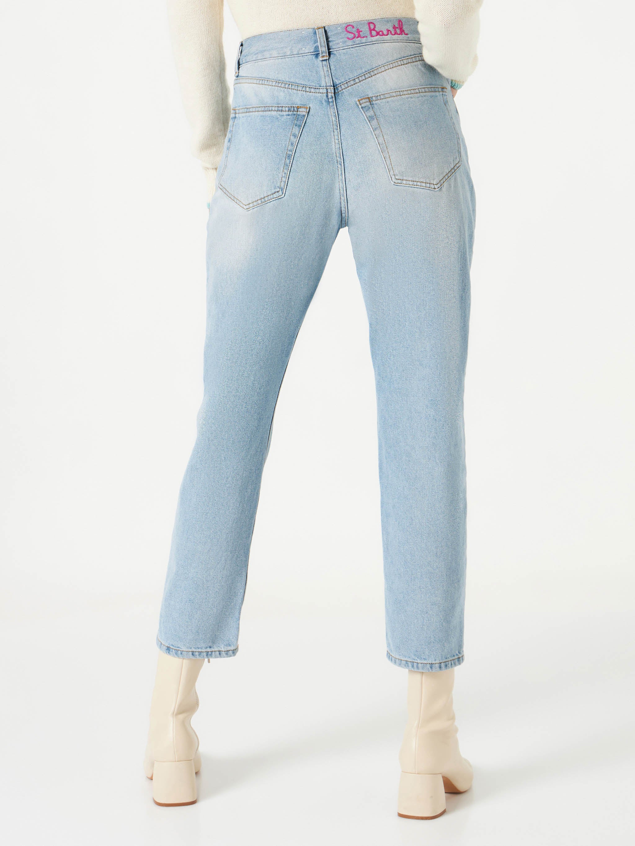 mc2-saint-barth-jeans-belleville-donna-in-denim-azzurro-chiaro-con-strass image 4