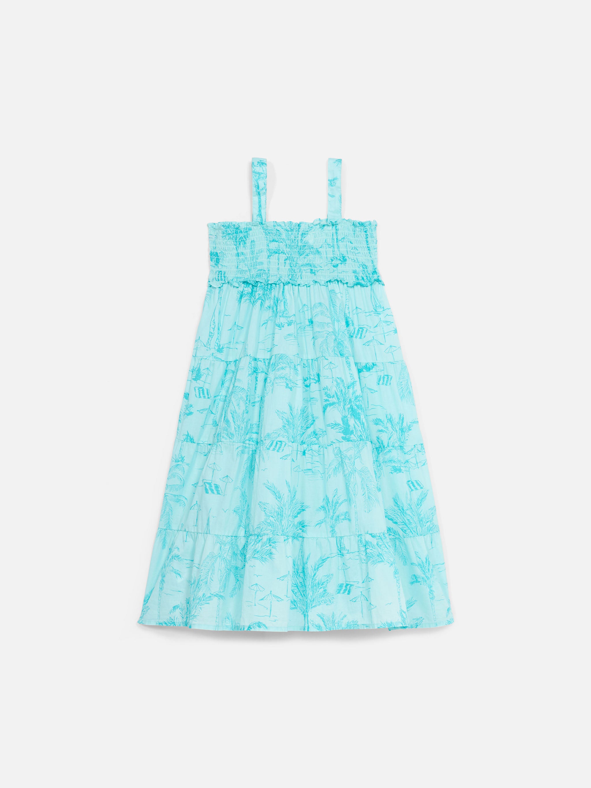 mc2-saint-barth-jemine-jr-abito-bambina-cotone-verde-acqua-toile-de-jouy-smock image 1