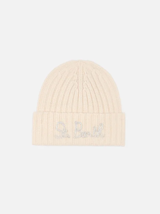 mc2-saint-barth-wengen-cappello-bambina-bianco-con-ricamo-lurex image 1