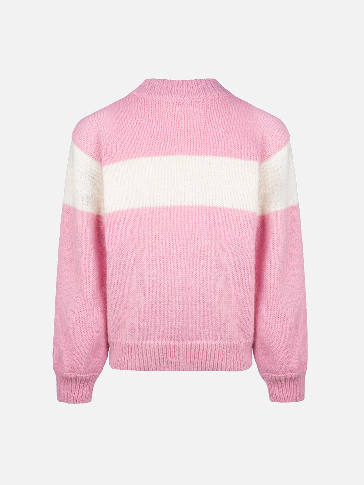 mc2-saint-barth-maglione-bambina-danya-girocollo-rosa-con-logo-courma-in-lurex image 2