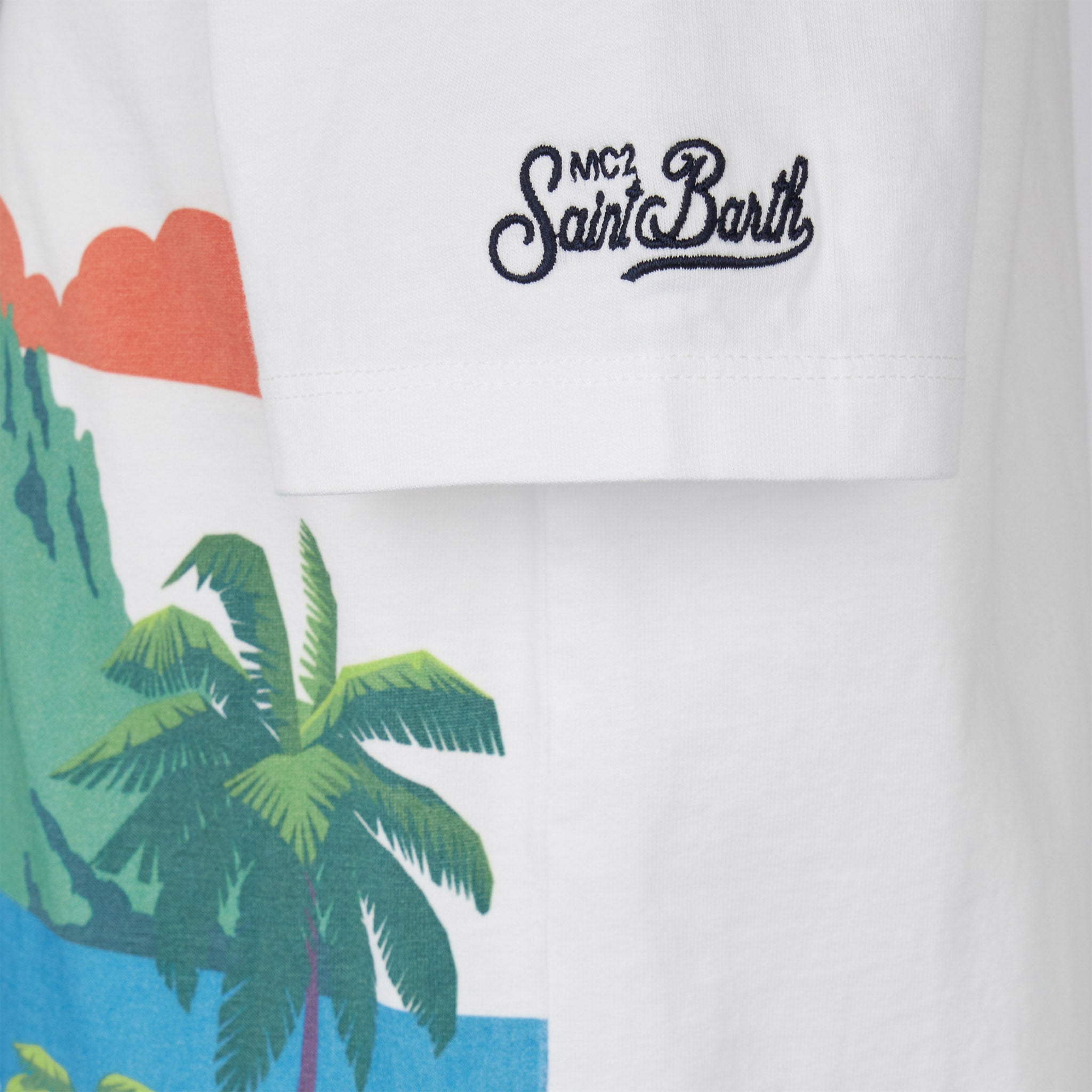 mc2-saint-barth-t-shirt-bambino-cotone-bianca-stampa-cartoline-ibiza image 3