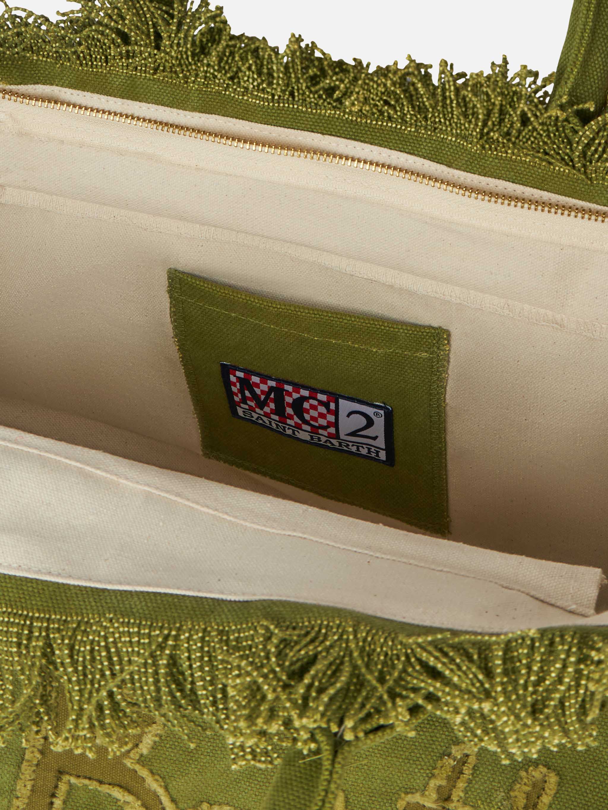 mc2-saint-barth-vanity-borsa-tote-in-tela-di-cotone-verde-militare-con-toppa-log image 6