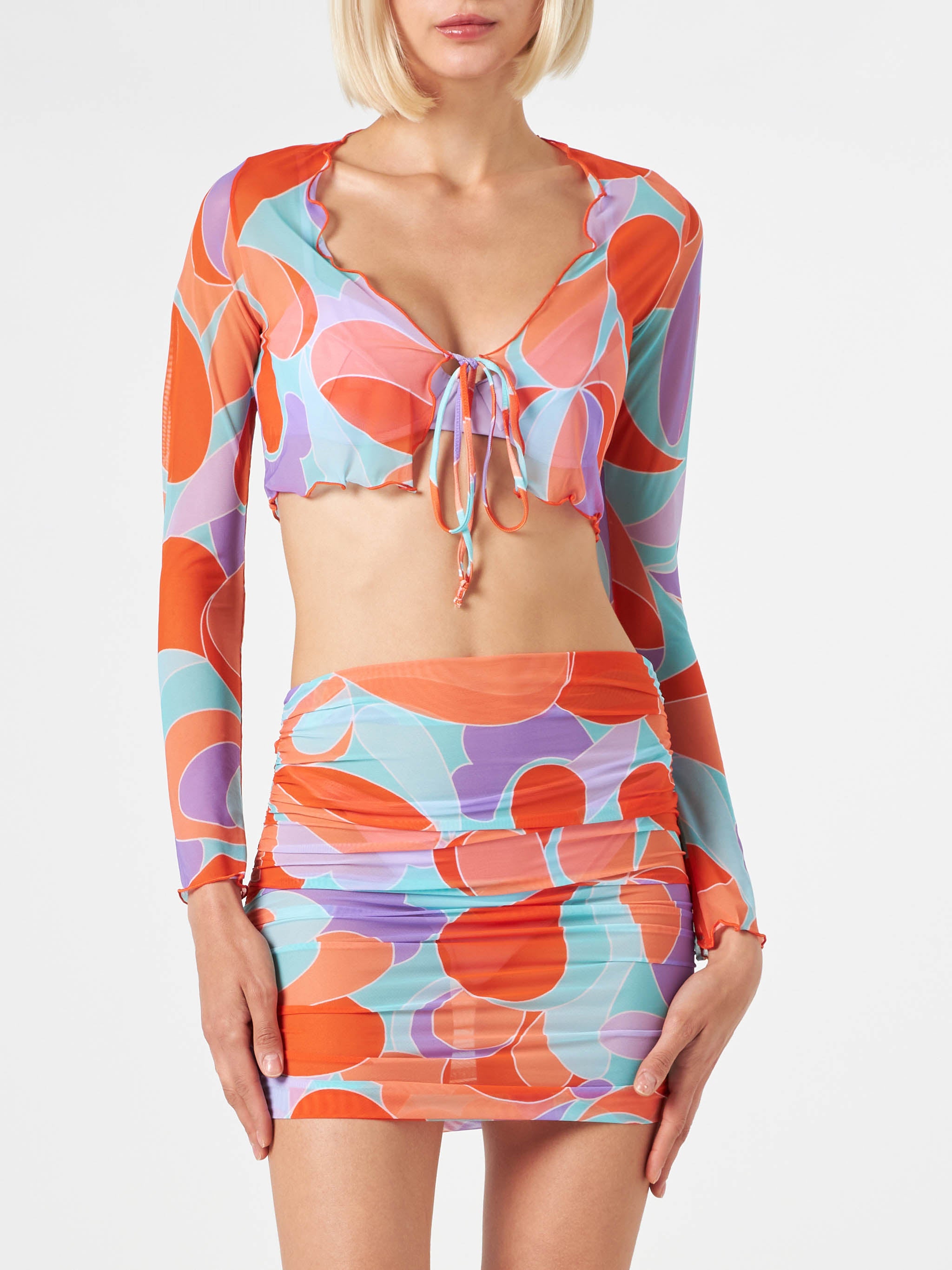 mc2-saint-barth-elinor-cardigan-crop-donna-in-tulle-con-stampa-onde image 3