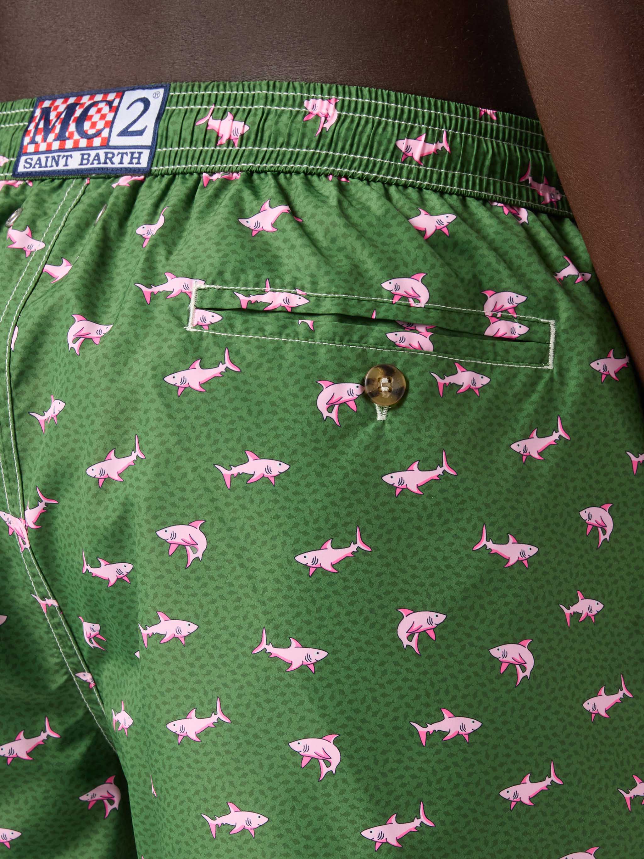 costume-mare-mc2-saint-barth-lighting-micro-verde-con-stampa-squali-rosa-a-contr image 6