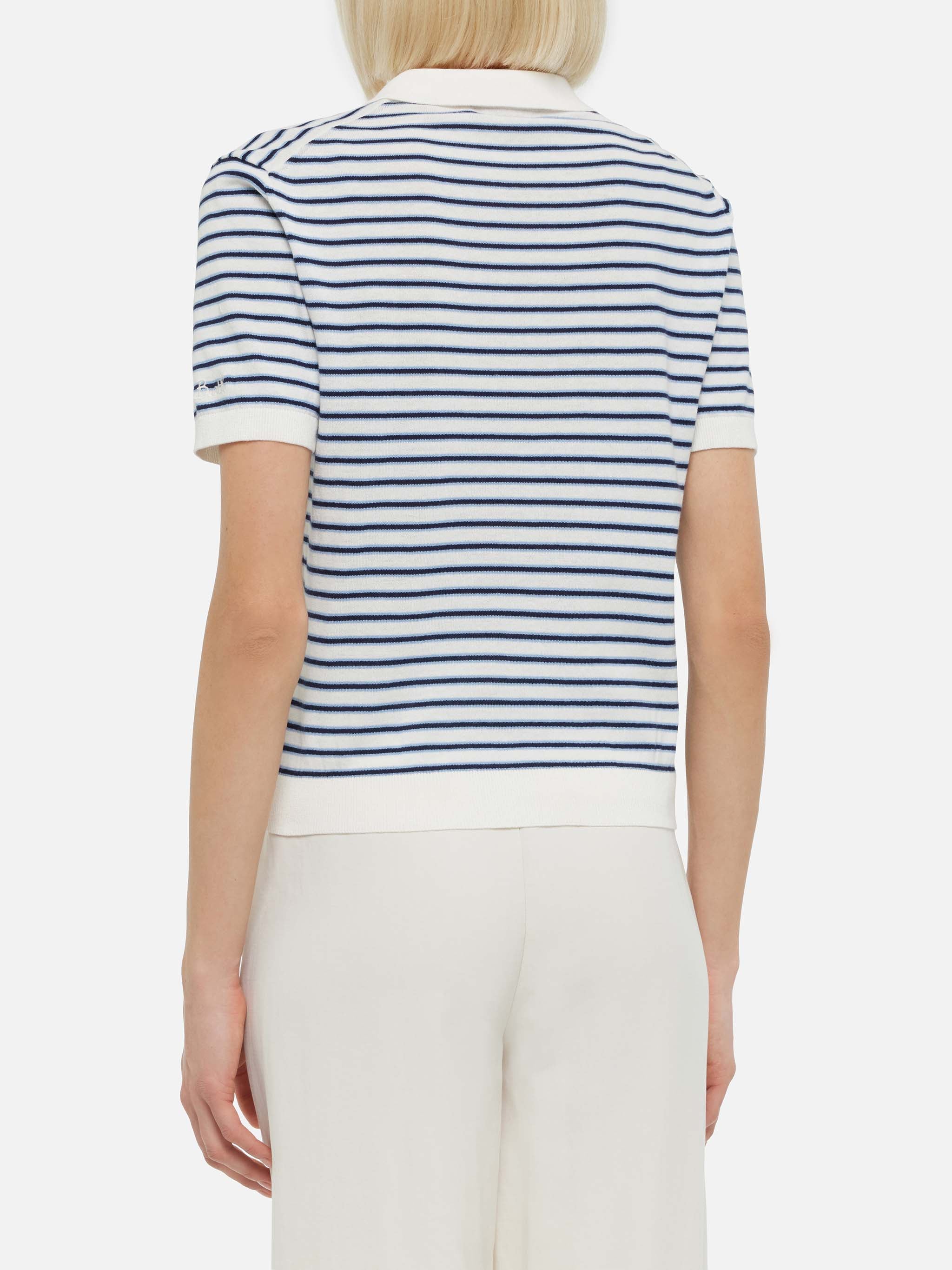 polo-donna-mc2-saint-barth-evonne-a-righe-blu-in-cotone image 5