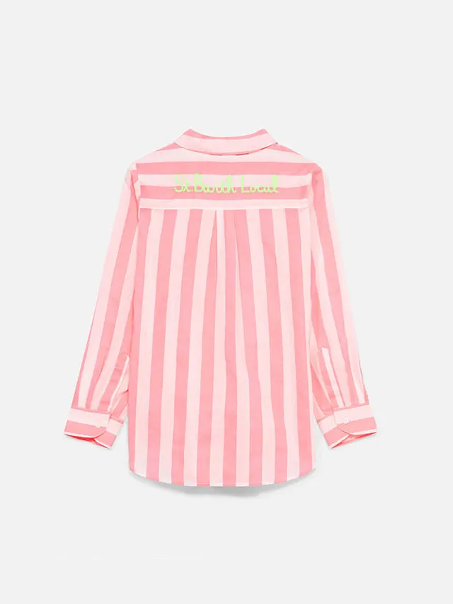 mc2-saint-barth-sikelia-mini-camicia-bambina-righe-rosa-ricamo-st-barth-local image 1
