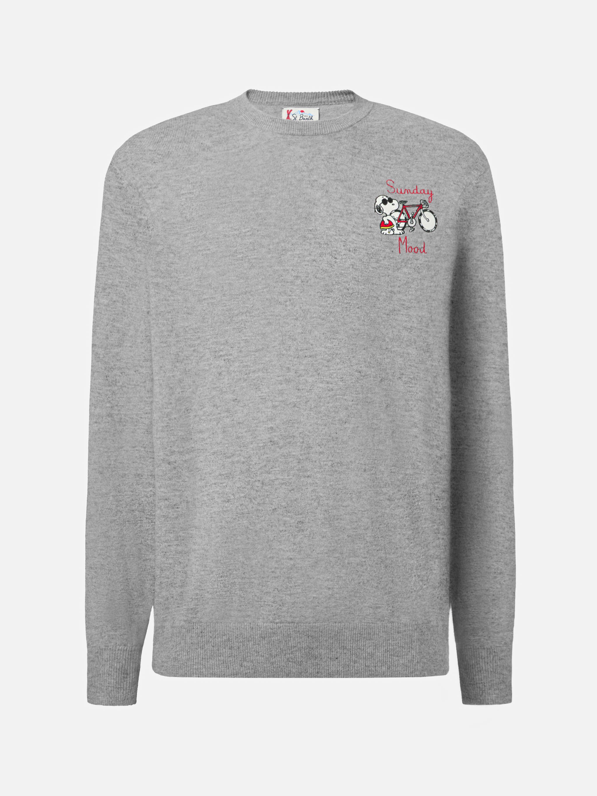 mc2-saint-barth-heron-light-maglione-uomo-snoopy-sunday-mood-peanuts-grigio image 5