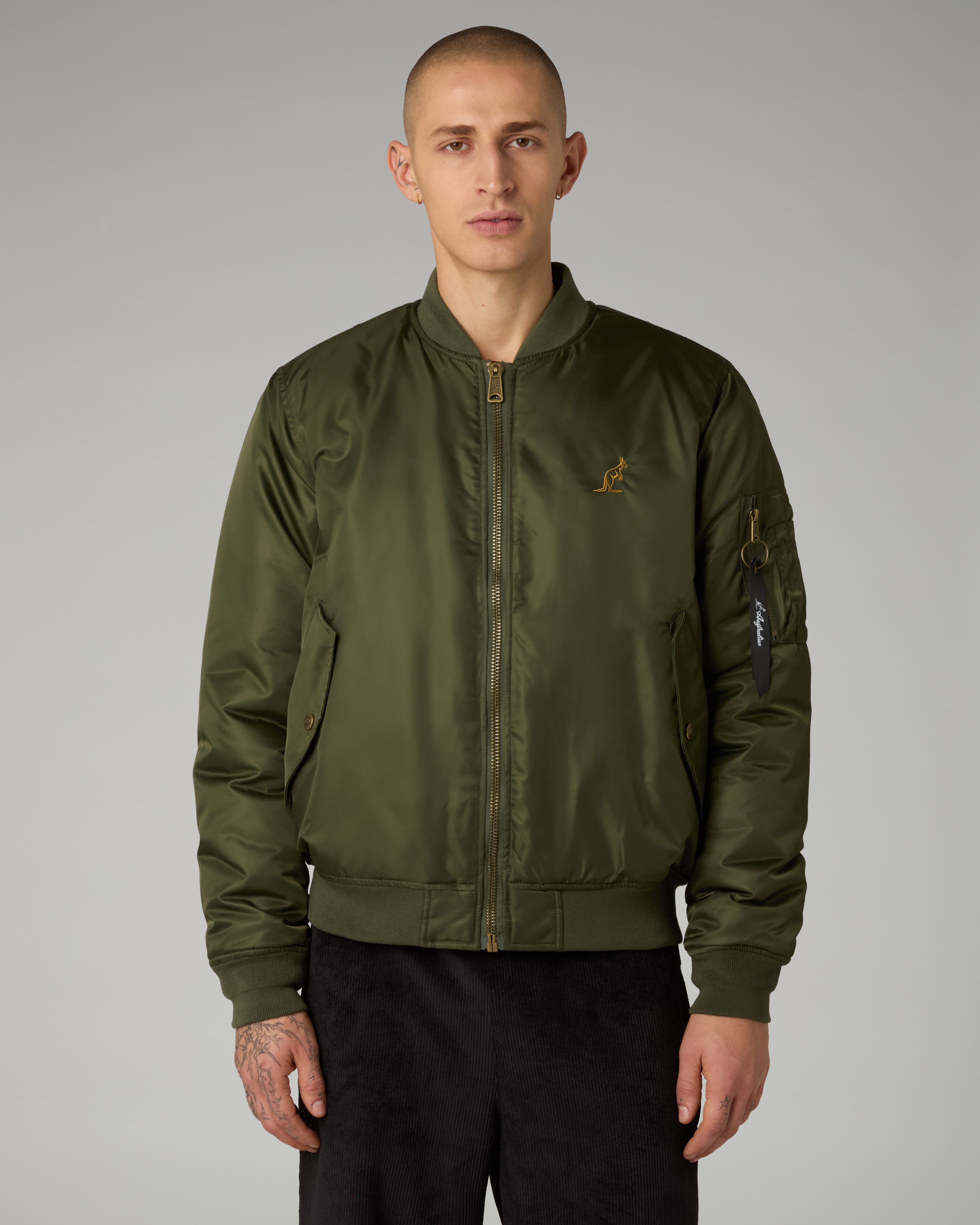 australian-archive-bomber-jacket-in-twill-di-nylon-con-fodera-jacquard image 3