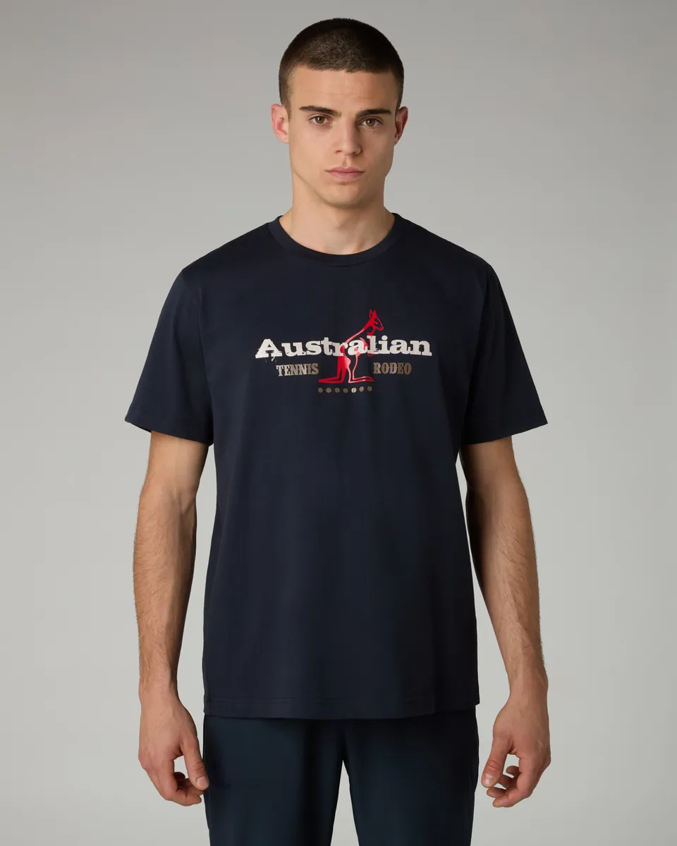australian-rodeo-t-shirt-in-cotone-regular-fit-blu-navy image 1