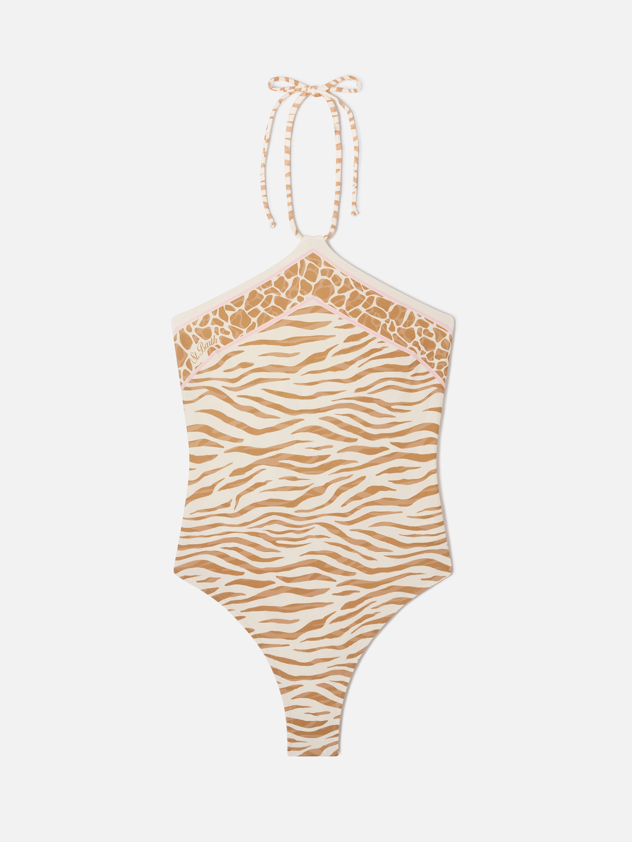 mc2-saint-barth-meryem-costume-intero-donna-animalier-zebra-marrone image 1