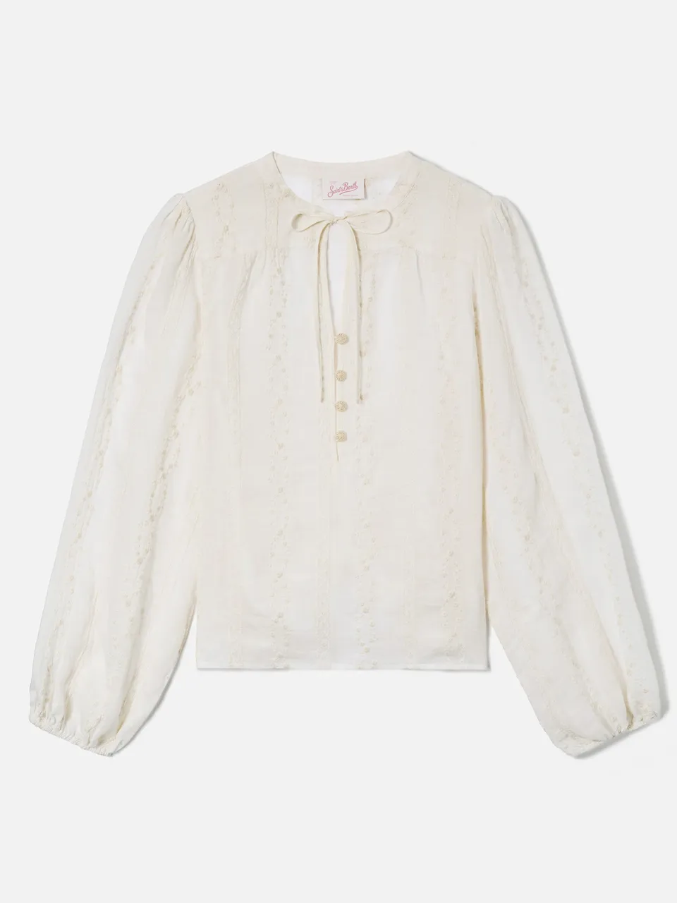blusa-mc2-saint-barth-harper-in-ramie-beige-con-motivo-ricamato image 1