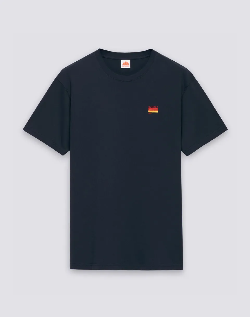 sundek-t-shirt-uomo-con-ricamo-tricolore-in-cotone image 1