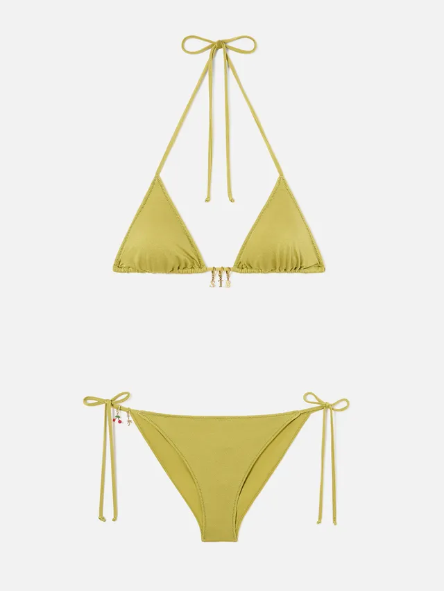 mc2-saint-barth-leah-virgo-bikini-donna-verde-pistacchio-glossy-con-charms image 1
