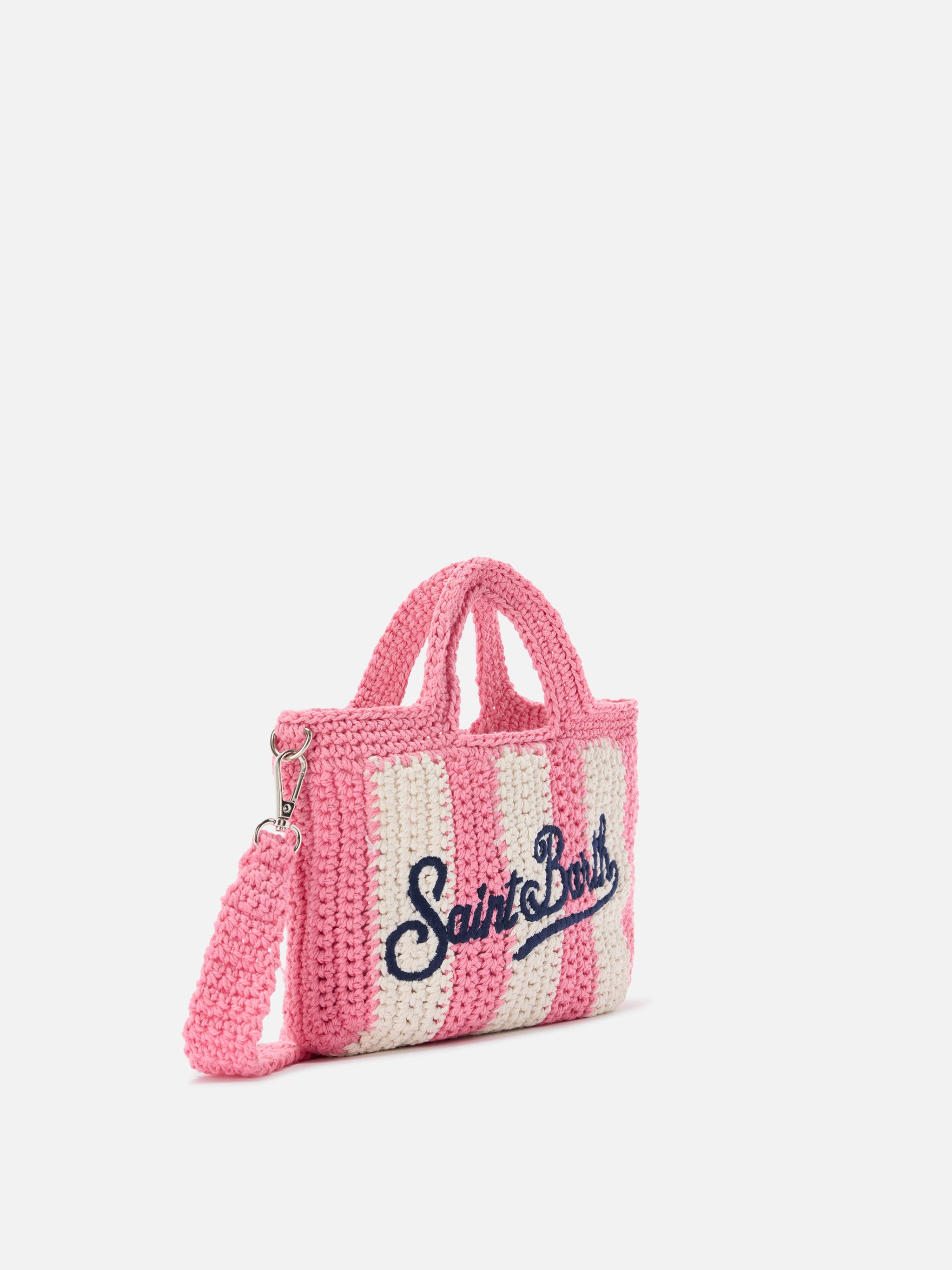 mc2-saint-barth-borsa-crochet-mini-borsa-mini-a-righe-rosa-con-logo-ricamato image 3