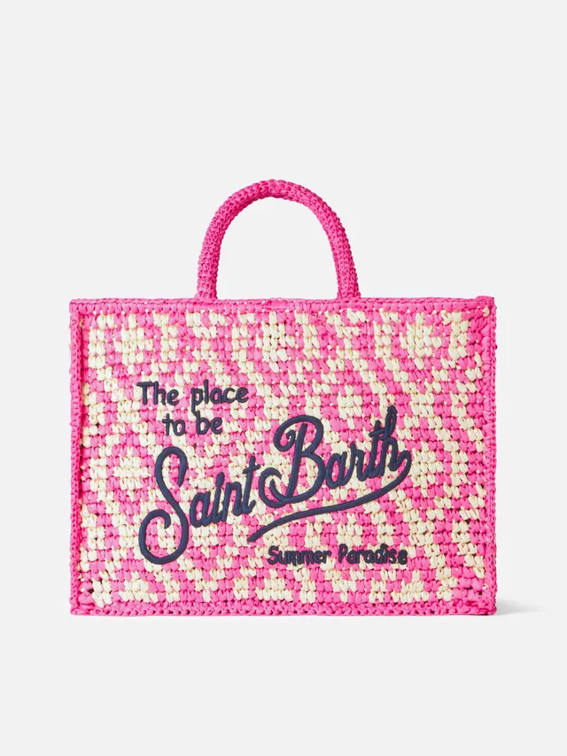 mc2-saint-barth-vanity-borsa-a-spalla-in-rafia-saint-barth-multicolor-bianco-e-f image 1