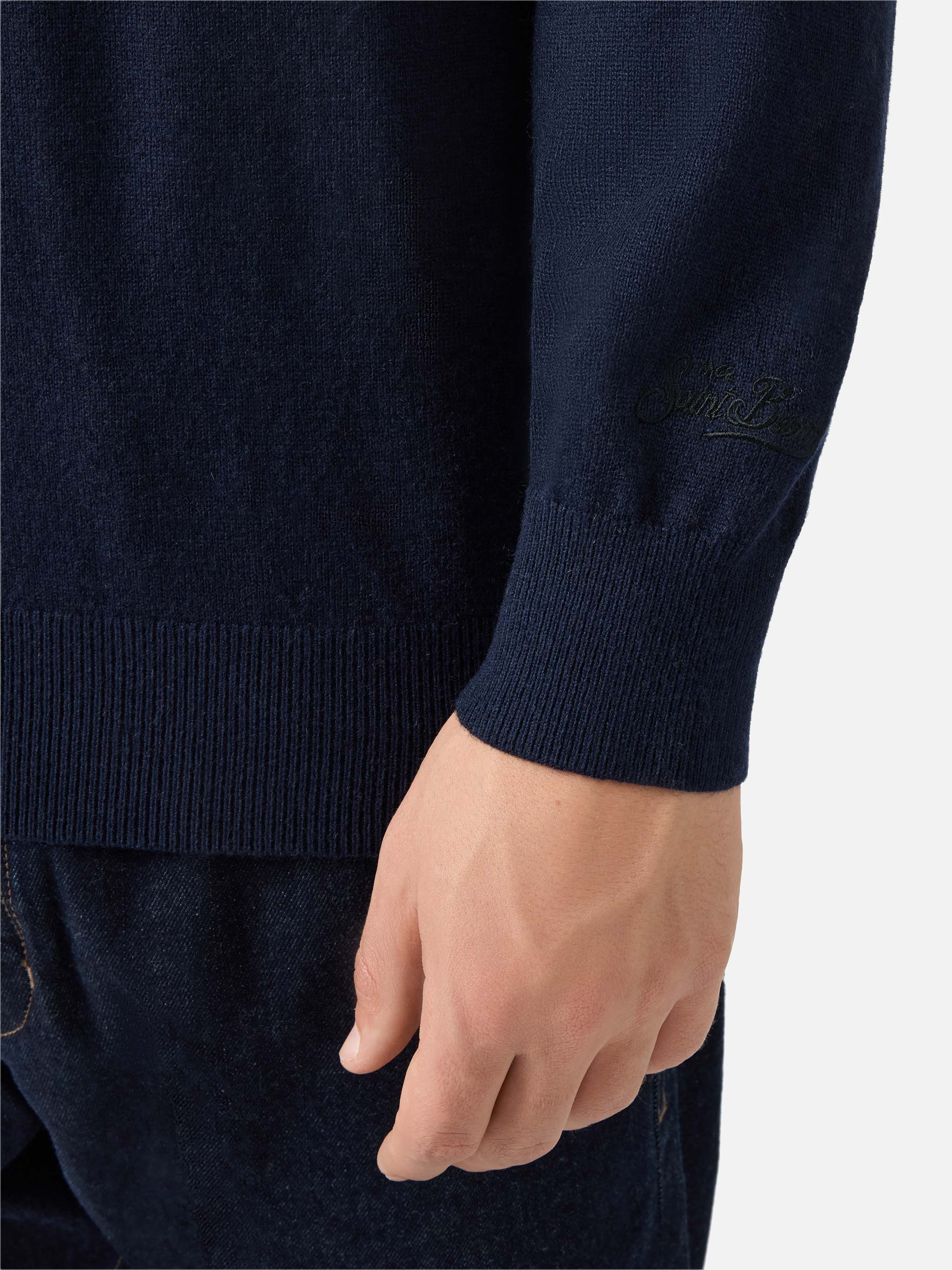 mc2-saint-barth-heron-light-maglione-uomo-blu-navy-ricamo-starducks image 3