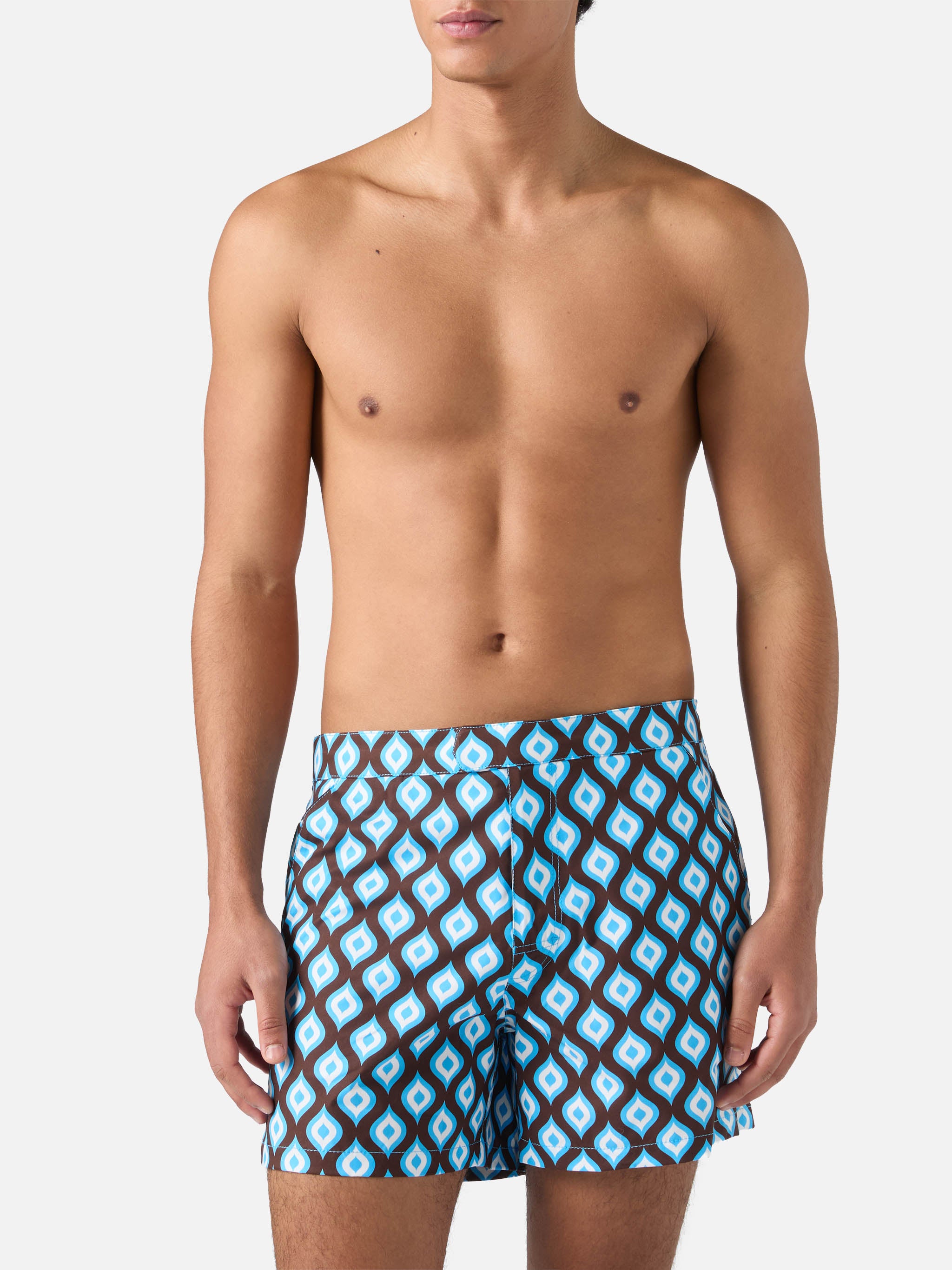 mc2-saint-barth-costume-uomo-master-marrone-stampa-geometrica-slim image 3
