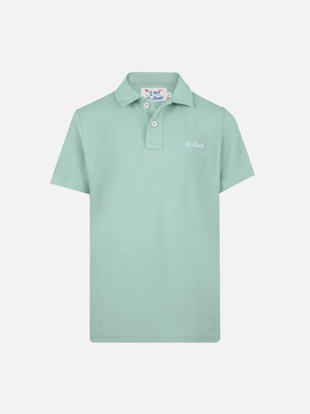 mc2-saint-barth-jeremy-jr-polo-bambino-in-spugna-verde-salvia image 1