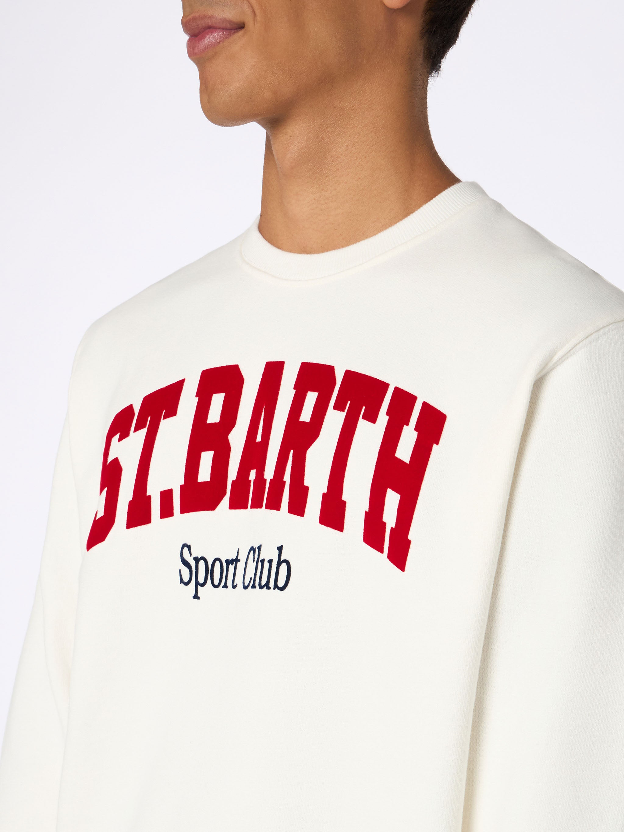 mc2-saint-barth-felpa-soho-st-barth-sport-club-bianca-in-cotone image 2