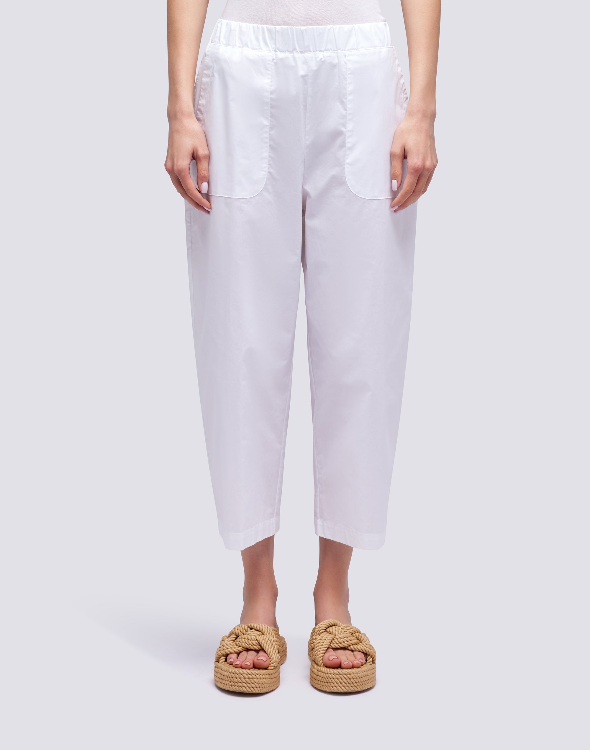 sundek-pantaloni-donna-in-popeline-di-cotone-vita-elastica-con-coulisse image 2