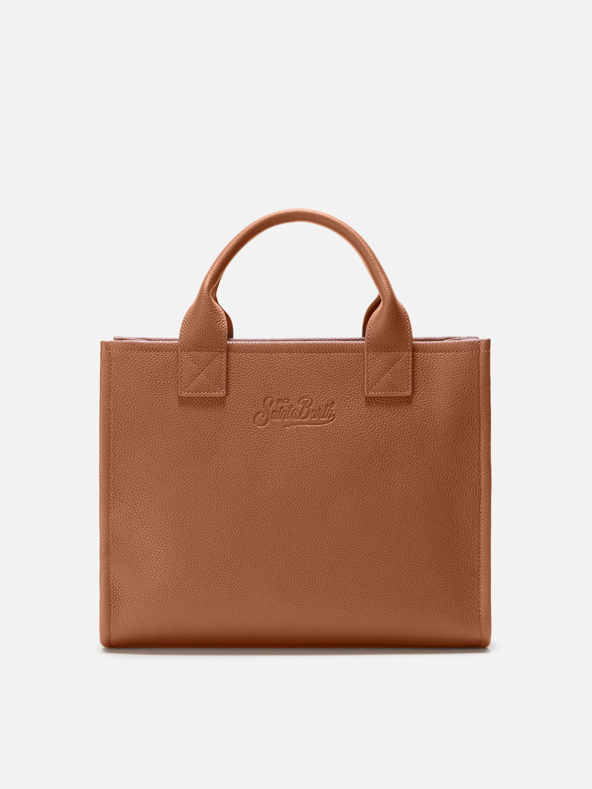 mc2-saint-barth-vanity-bag-large-borsa-a-spalla-in-pelle-martellata-cammello image 4