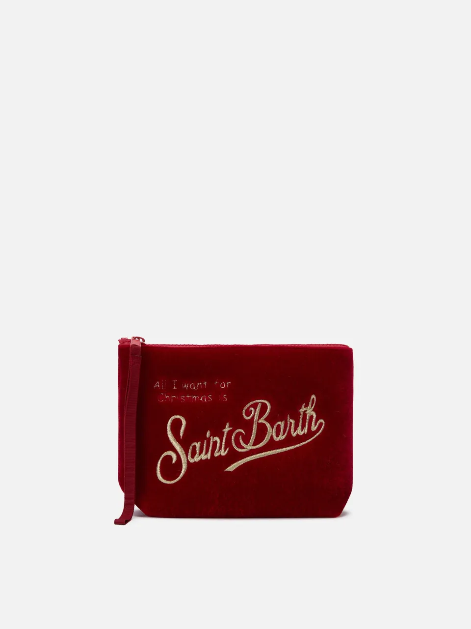 mc2-saint-barth-aline-velvet-pochette-in-velluto-rosso-21x15-5x7-cm image 1
