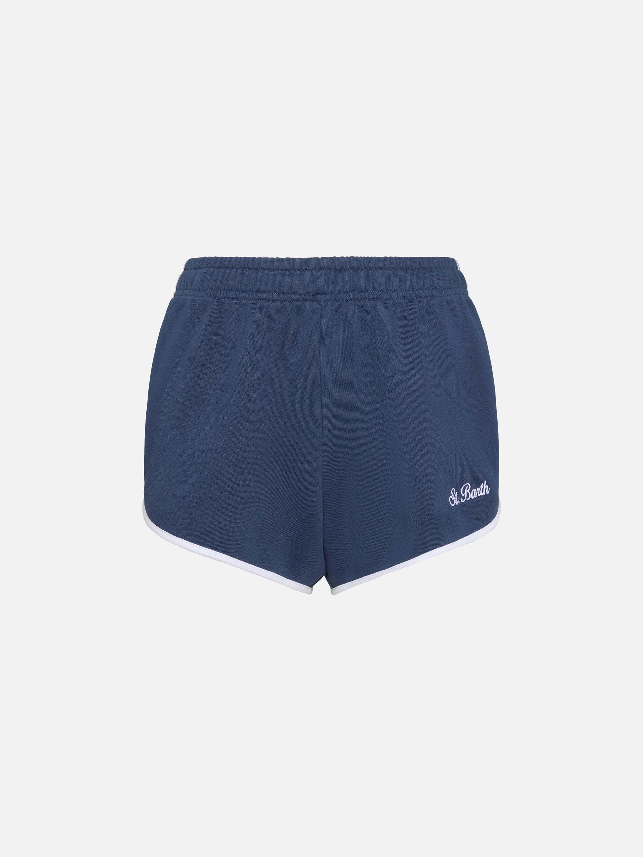 mc2-saint-barth-francine-shorts-in-cotone-blu-navy-con-piping-bianco image 4