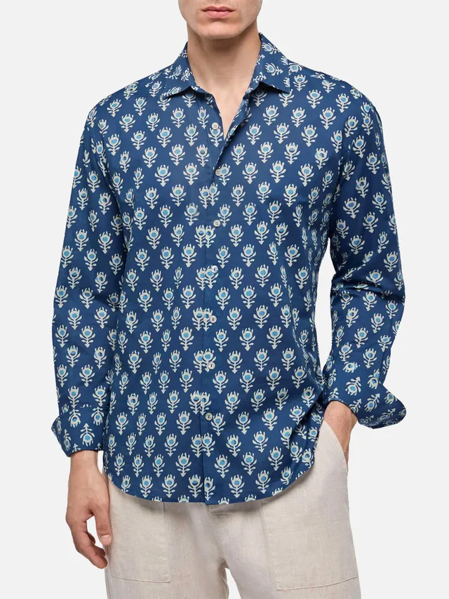 mc2-saint-barth-camicia-sikelia-uomo-in-mussola-di-cotone-stampa-boho-blu image 1