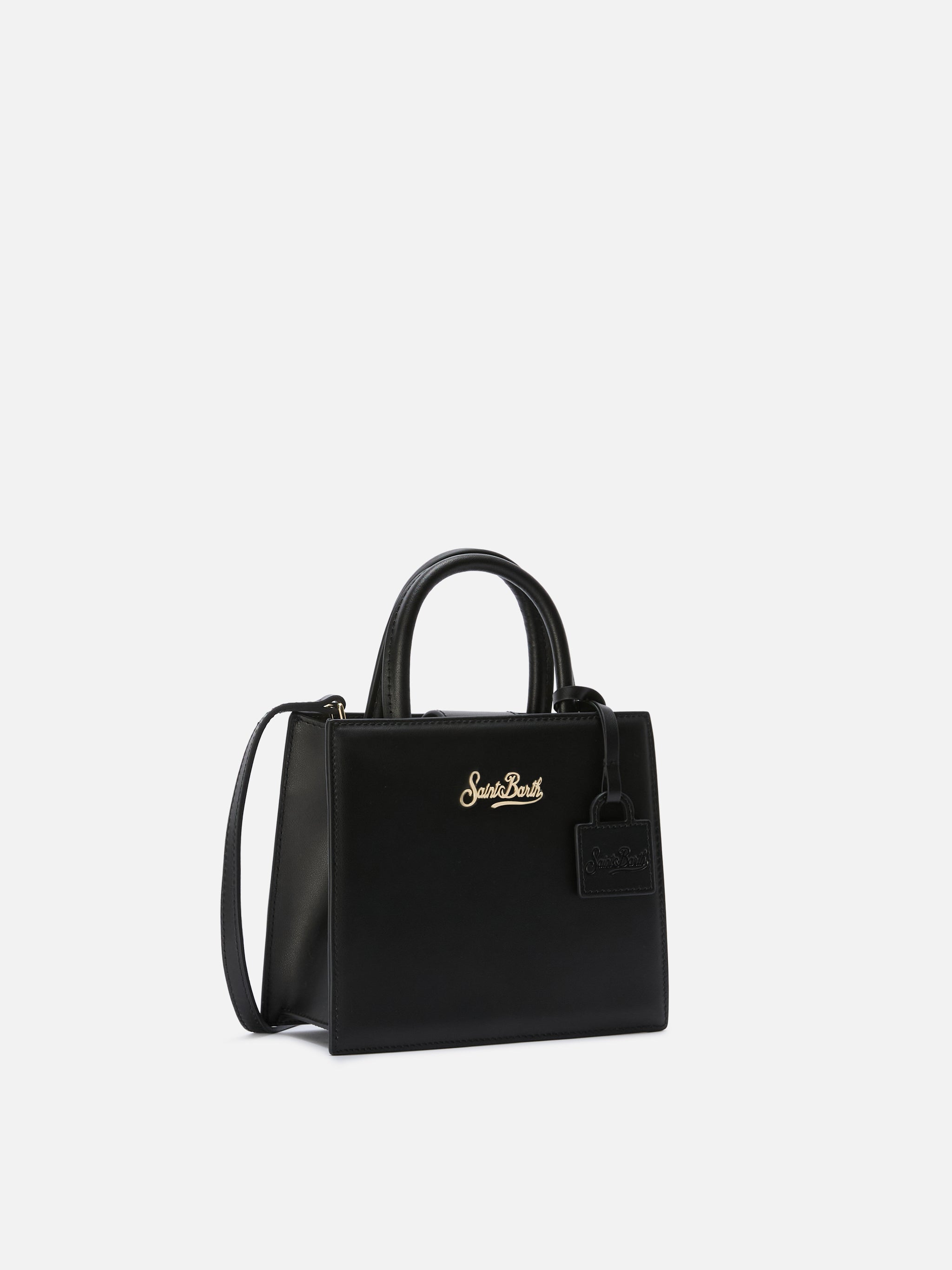mc2-saint-barth-borsa-shop-mini-in-pelle-liscia-nera-con-targhetta image 2
