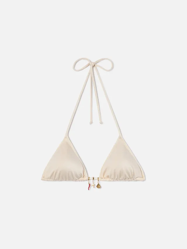 mc2-saint-barth-top-bikini-leah-triangolo-glossy-finish-con-charms-bianco image 1