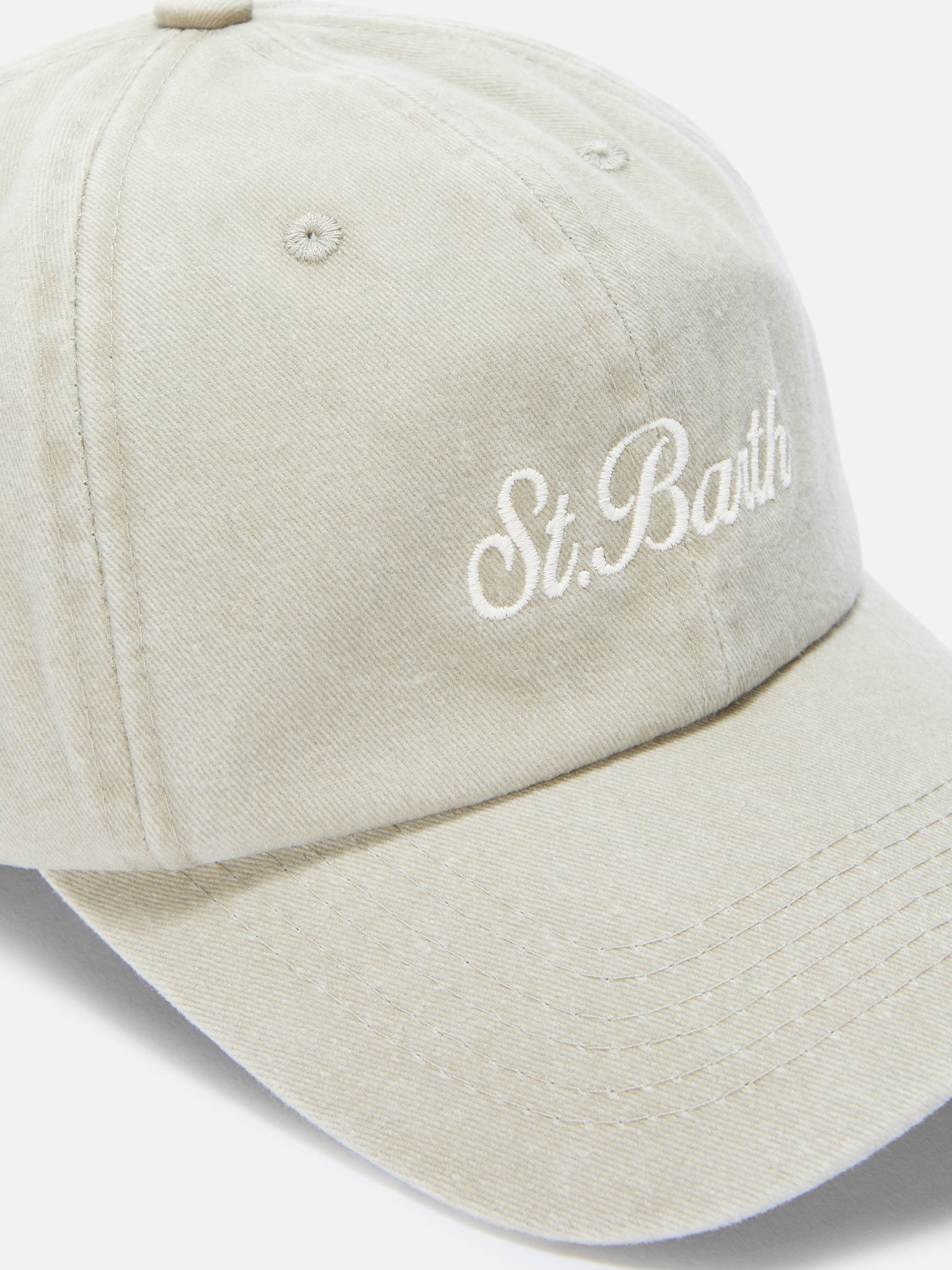mc2-saint-barth-cappellino-davis-visiera-cotone-beige-logo-ricamato image 2