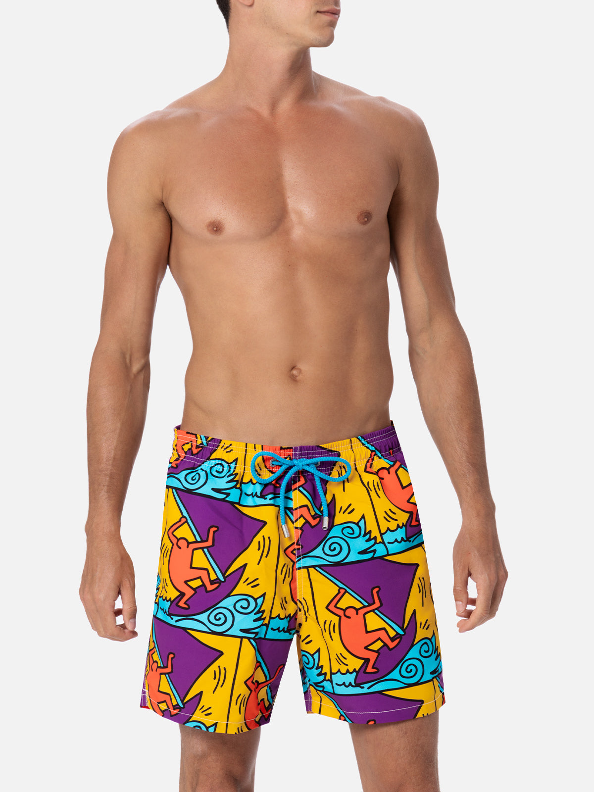 mc2-saint-barth-gustavia-costume-mare-uomo-keith-haring-sail-giallo image 3