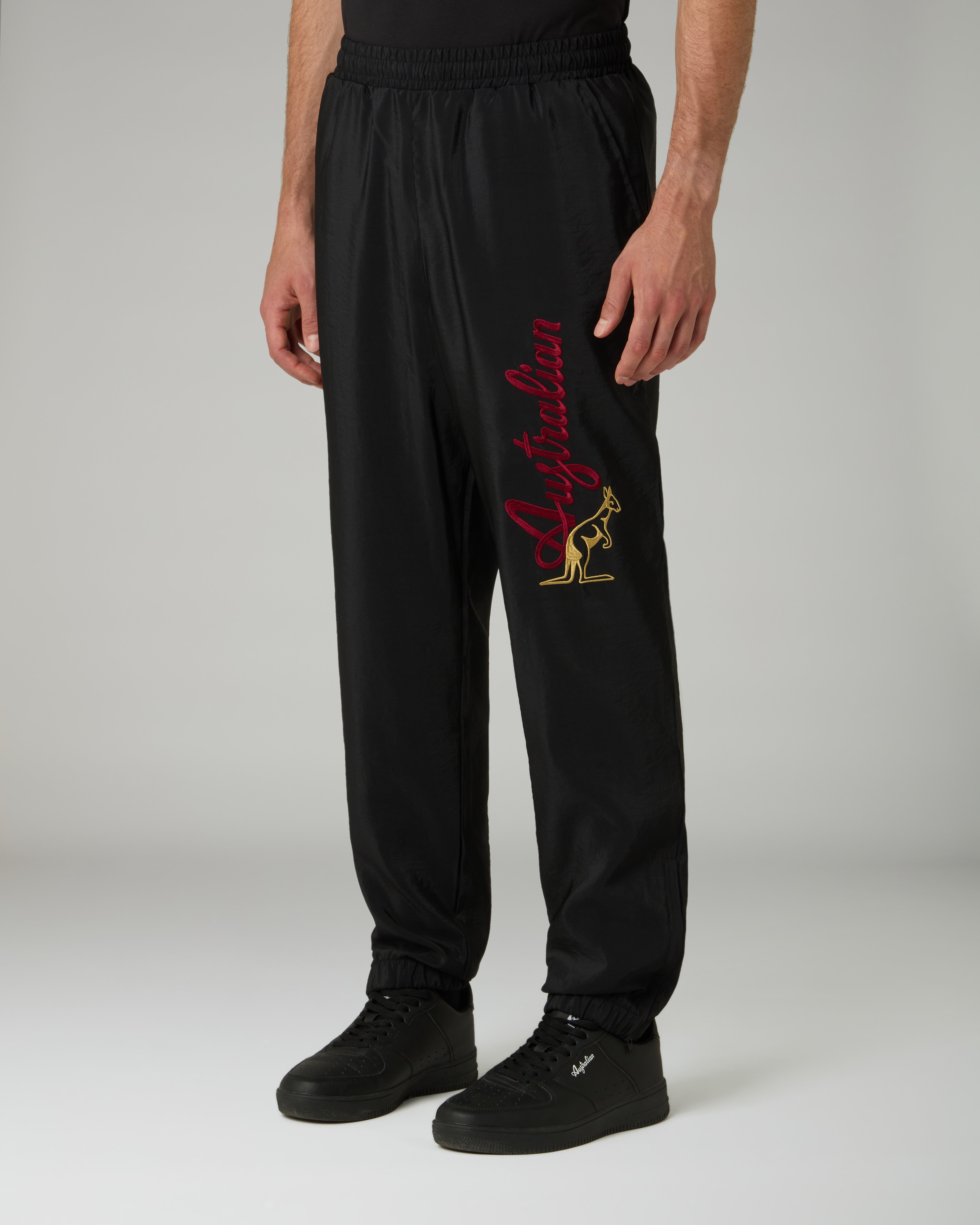 australian-goran-bumper-track-pant-pantalone-antibes-nero-foderato-mesh image 1
