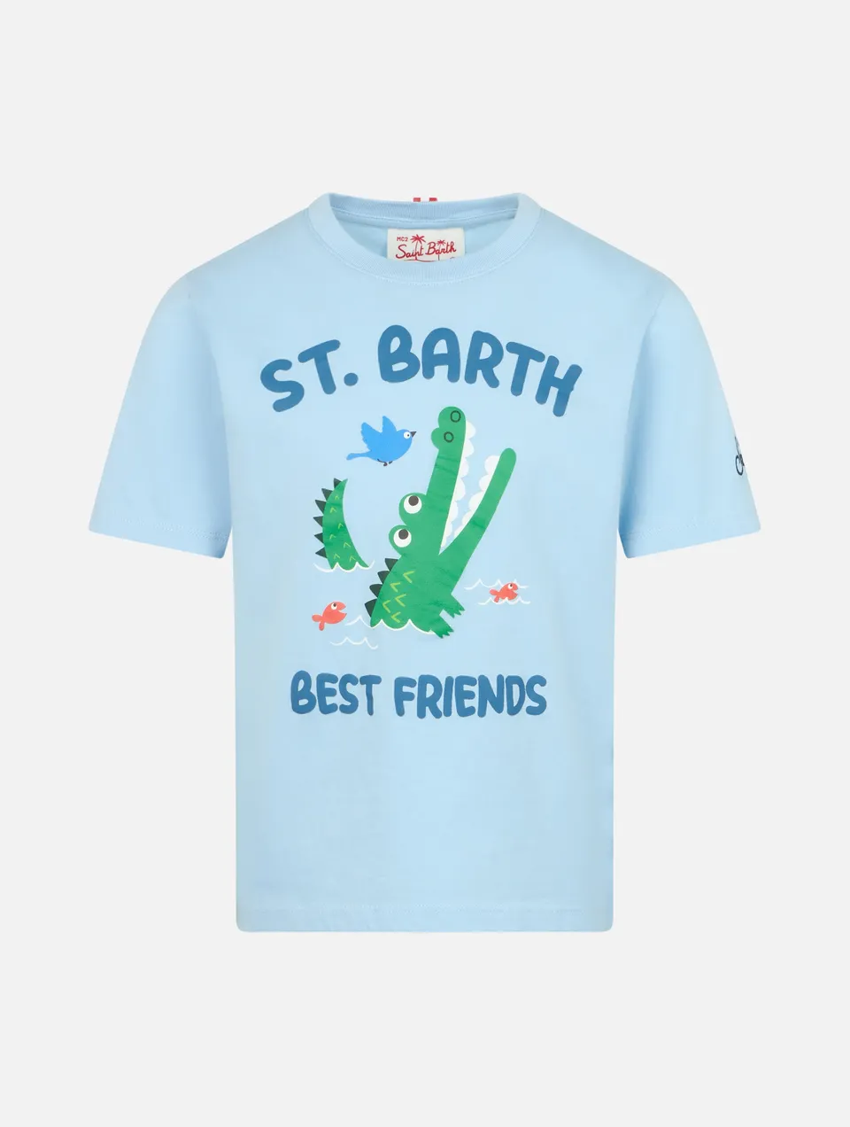 mc2-saint-barth-t-shirt-bambino-in-cotone-azzurro-coccodrillo-st-barth-best-frie image 1
