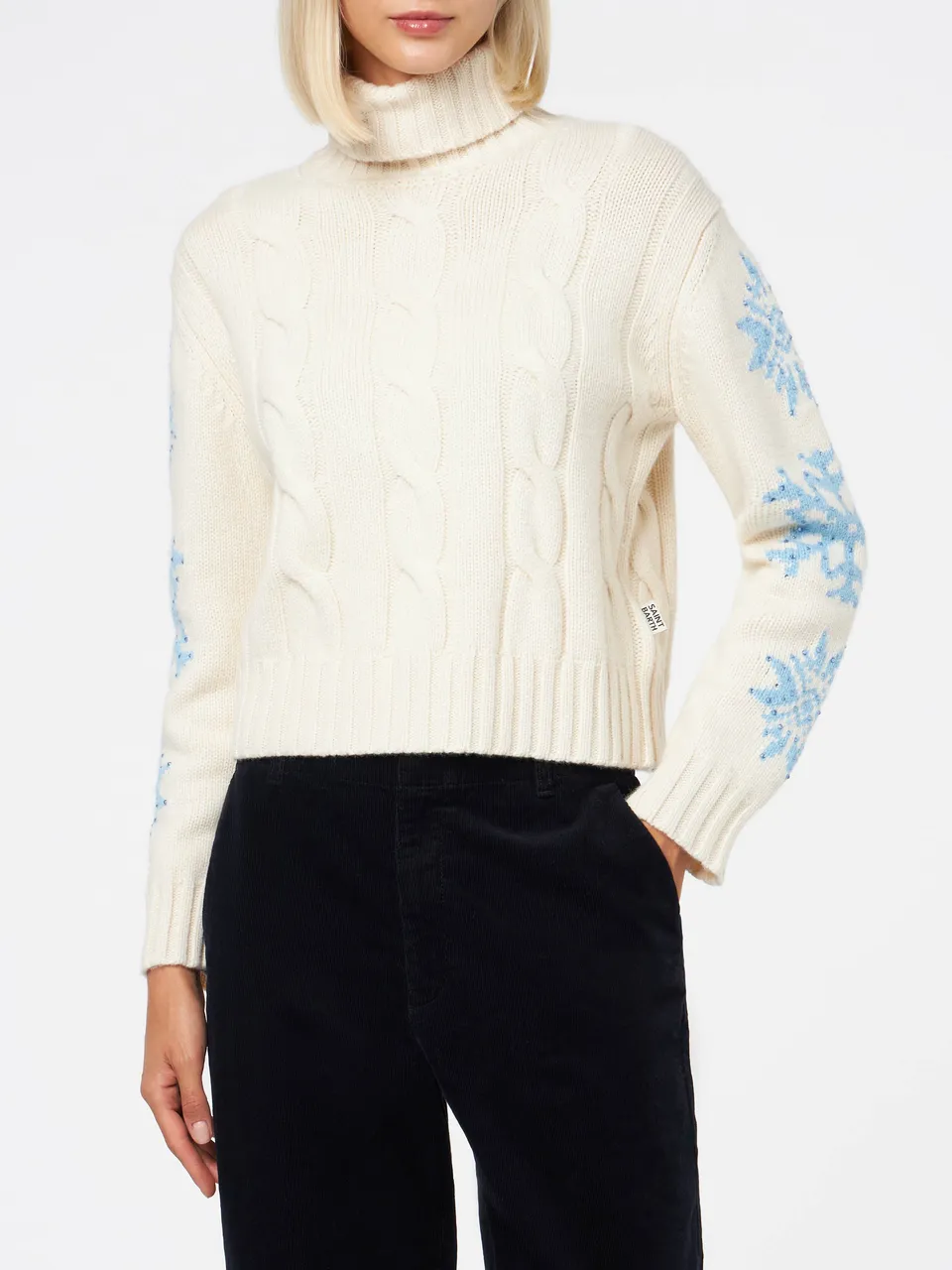 mc2-saint-barth-maglione-adler-donna-a-collo-alto-bianco-con-fiocchi-di-neve-e-s image 1