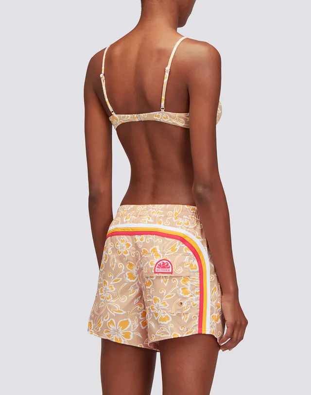 sundek-coast-pantaloncino-mare-donna-repreve-con-stampa-hibiscus-sk23-2 image 1