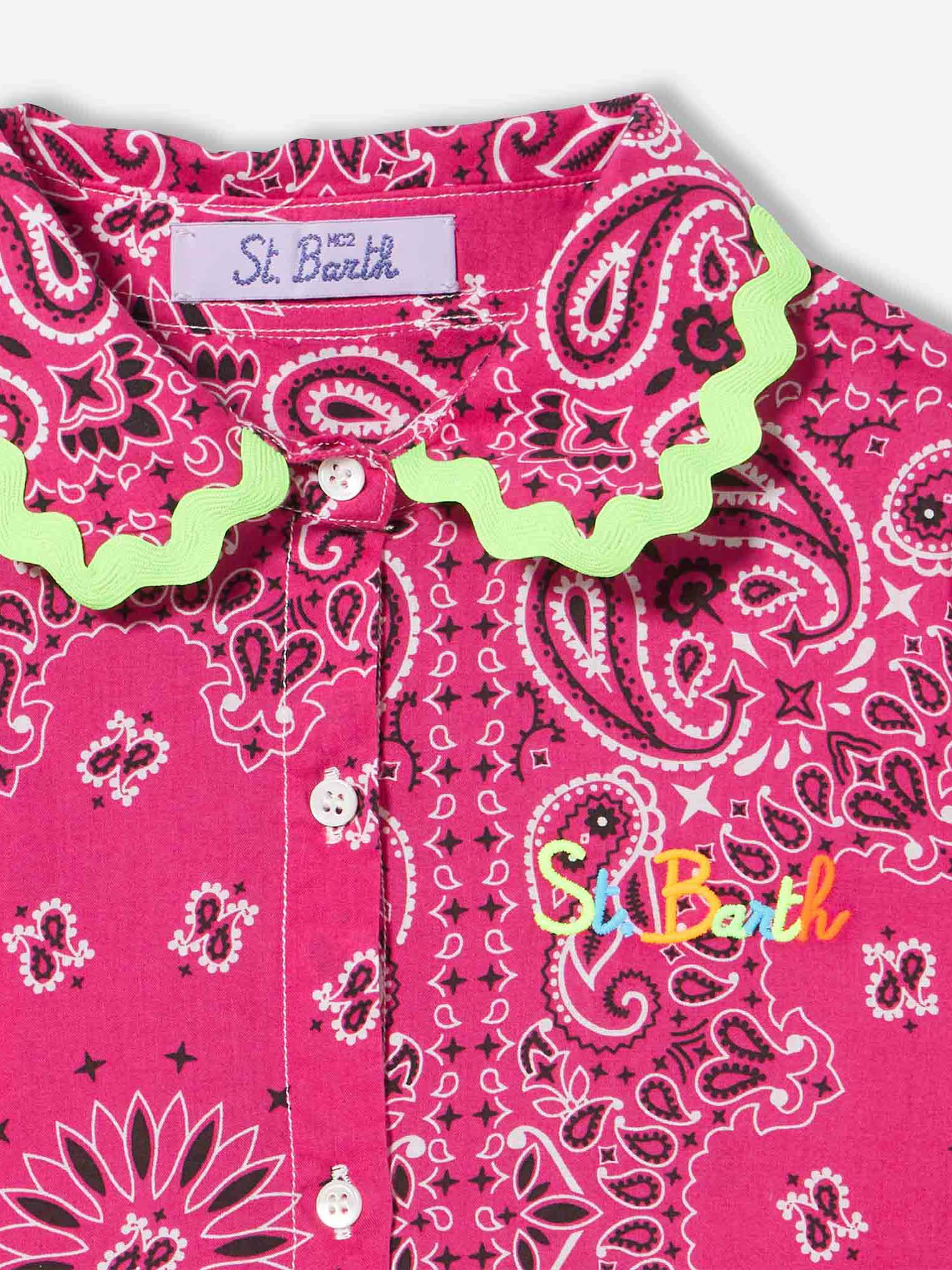 mc2-saint-barth-abito-bambina-fucsia-fantasia-bandana-in-cotone image 2