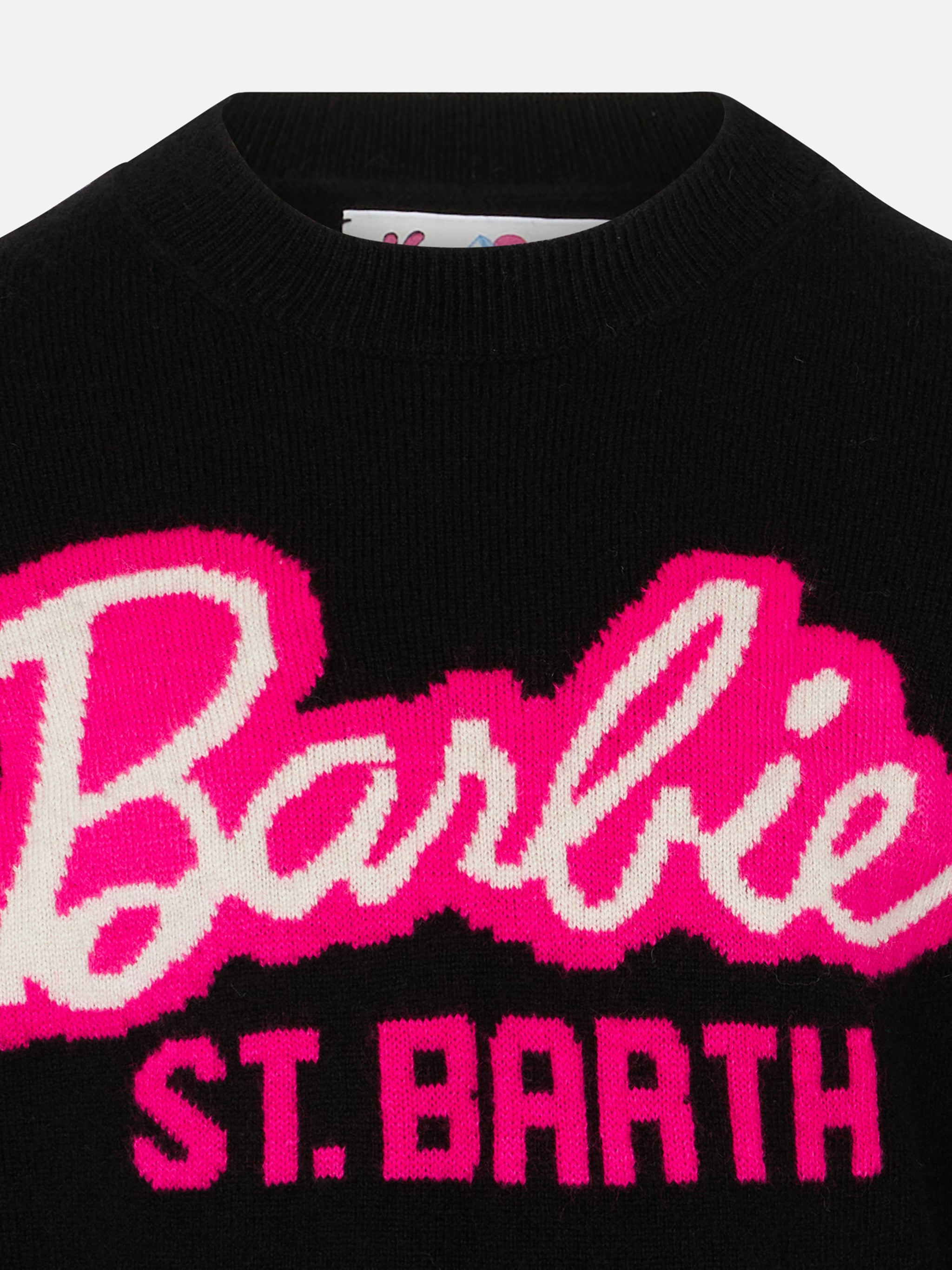mc2-saint-barth-danya-maglione-bambina-girocollo-nero-stampa-barbie-edizione-spe image 2