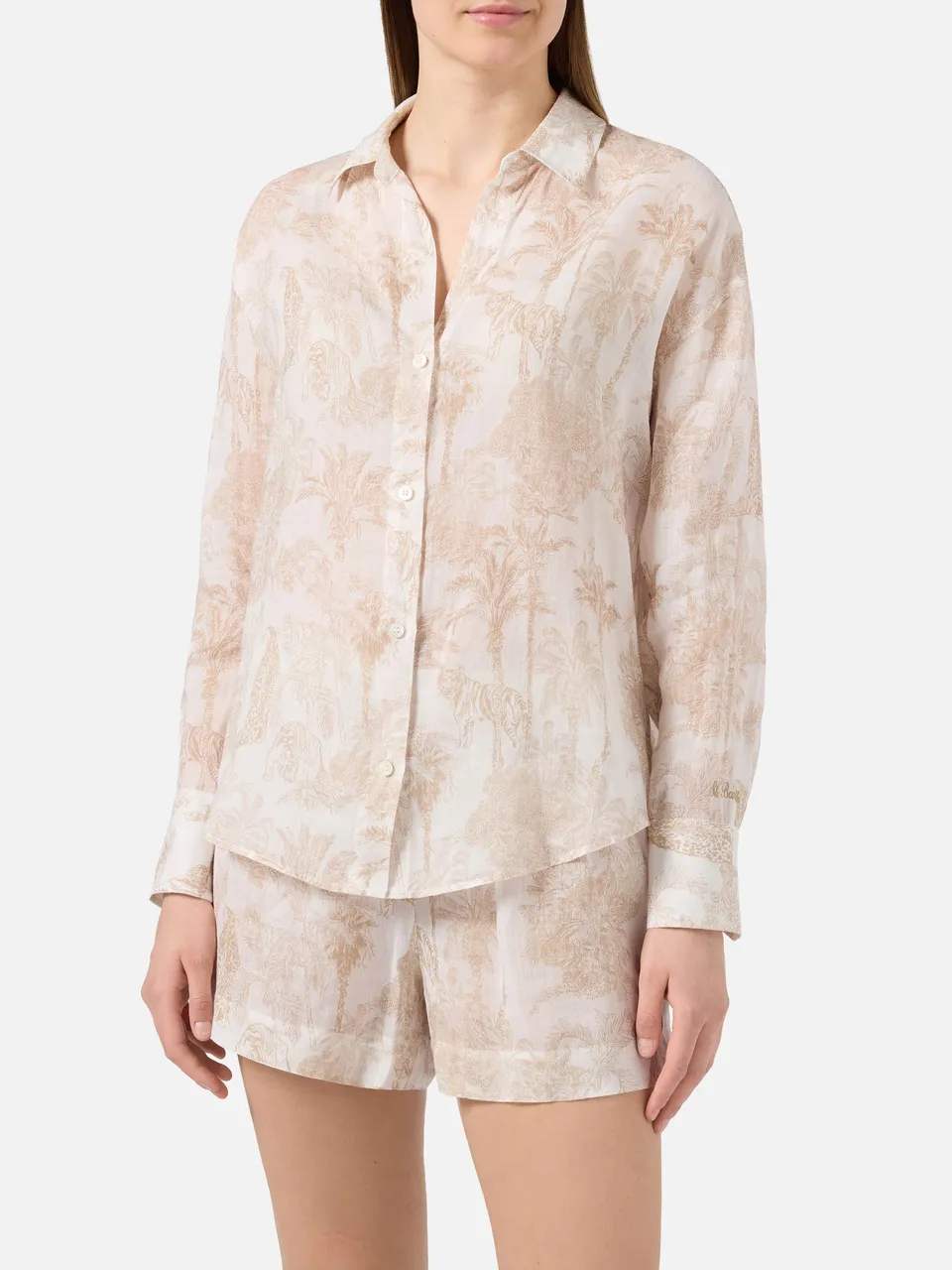 mc2-saint-barth-camicia-cristal-in-ramie-toile-de-jouy-beige-camicia-donna-overs image 1