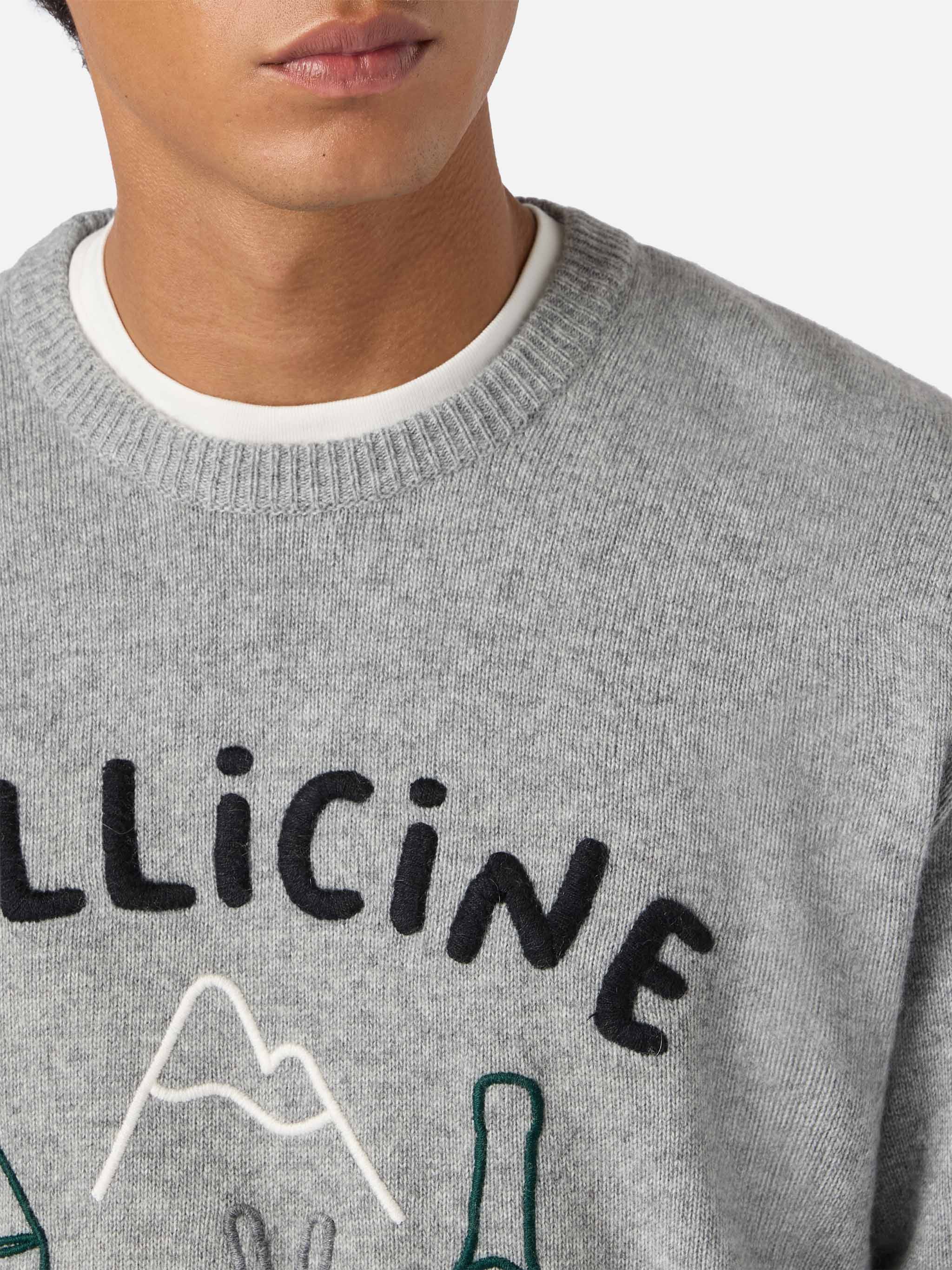 mc2-saint-barth-heron-maglione-uomo-girocollo-misto-cashmere-grigio-bollicine-te image 2
