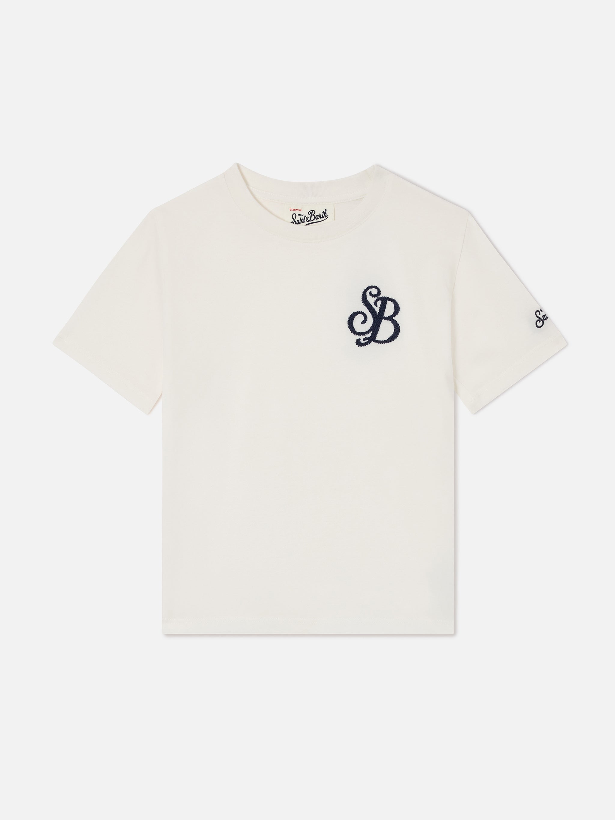 mc2-saint-barth-t-shirt-cameron-bambino-in-cotone-organico-bianca-monogramma-sb- image 1