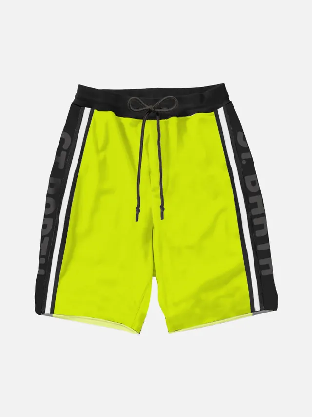 mc2-saint-barth-costume-da-bagno-bambino-lungo-giallo-con-bande-laterali-nere image 1