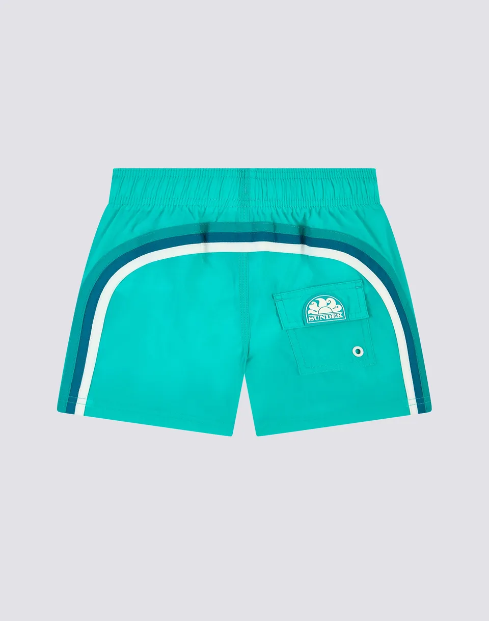 sundek-iconic-b504bdn5100-costume-mare-bambino-corto-vita-elasticata-nylon-taffe image 1